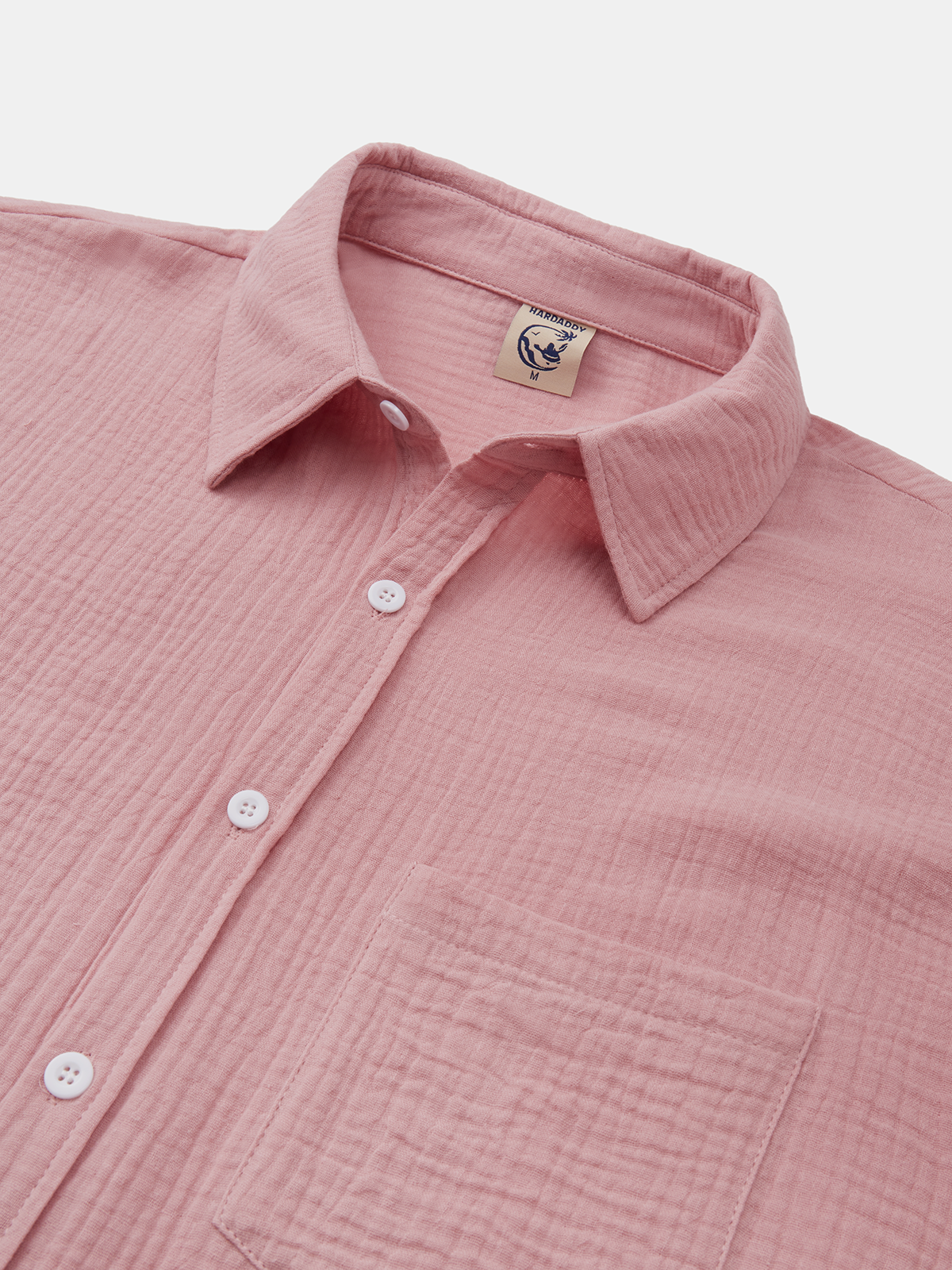 Hardaddy Cotton Plain Chest Pocket Long Sleeve Casual Shirt