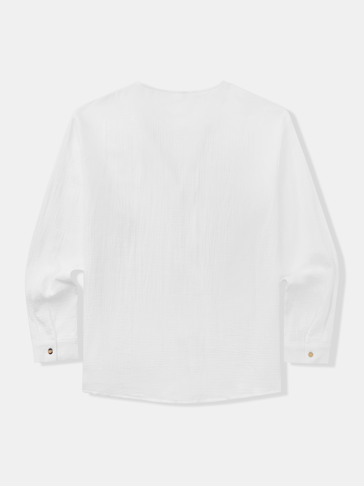 Hardaddy Cotton Plain Long Sleeves Notch Neck Casual Shirt