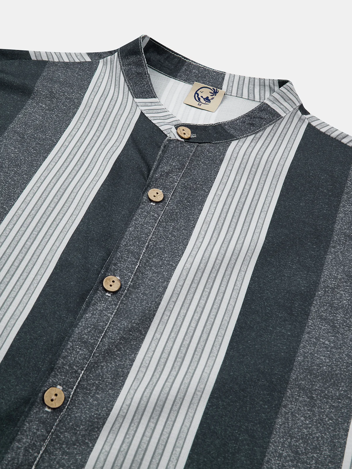 Striped Long Sleeve Casual Henley Shirt