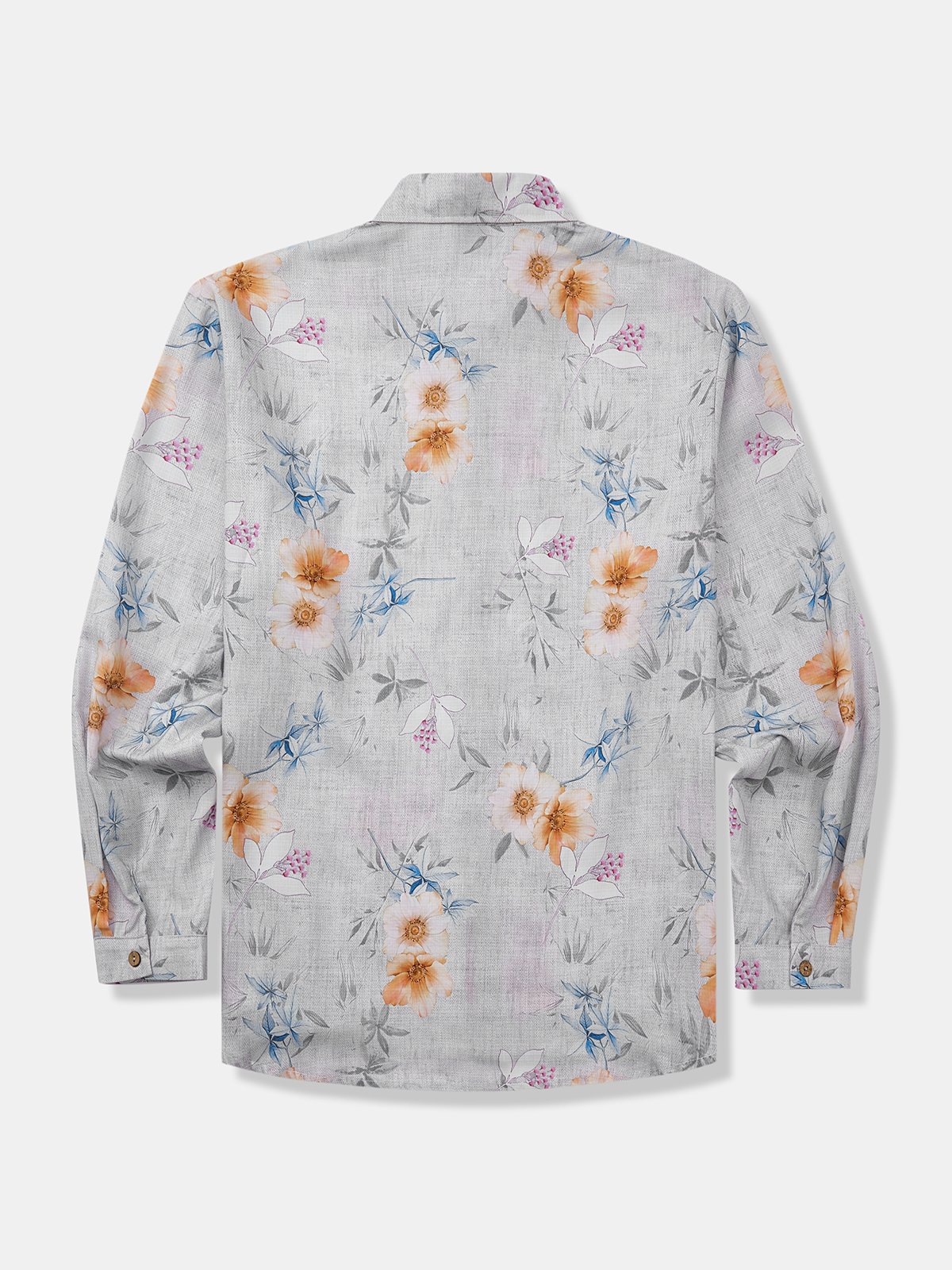 Floral Chest Pocket Long Sleeve Casual Shirt