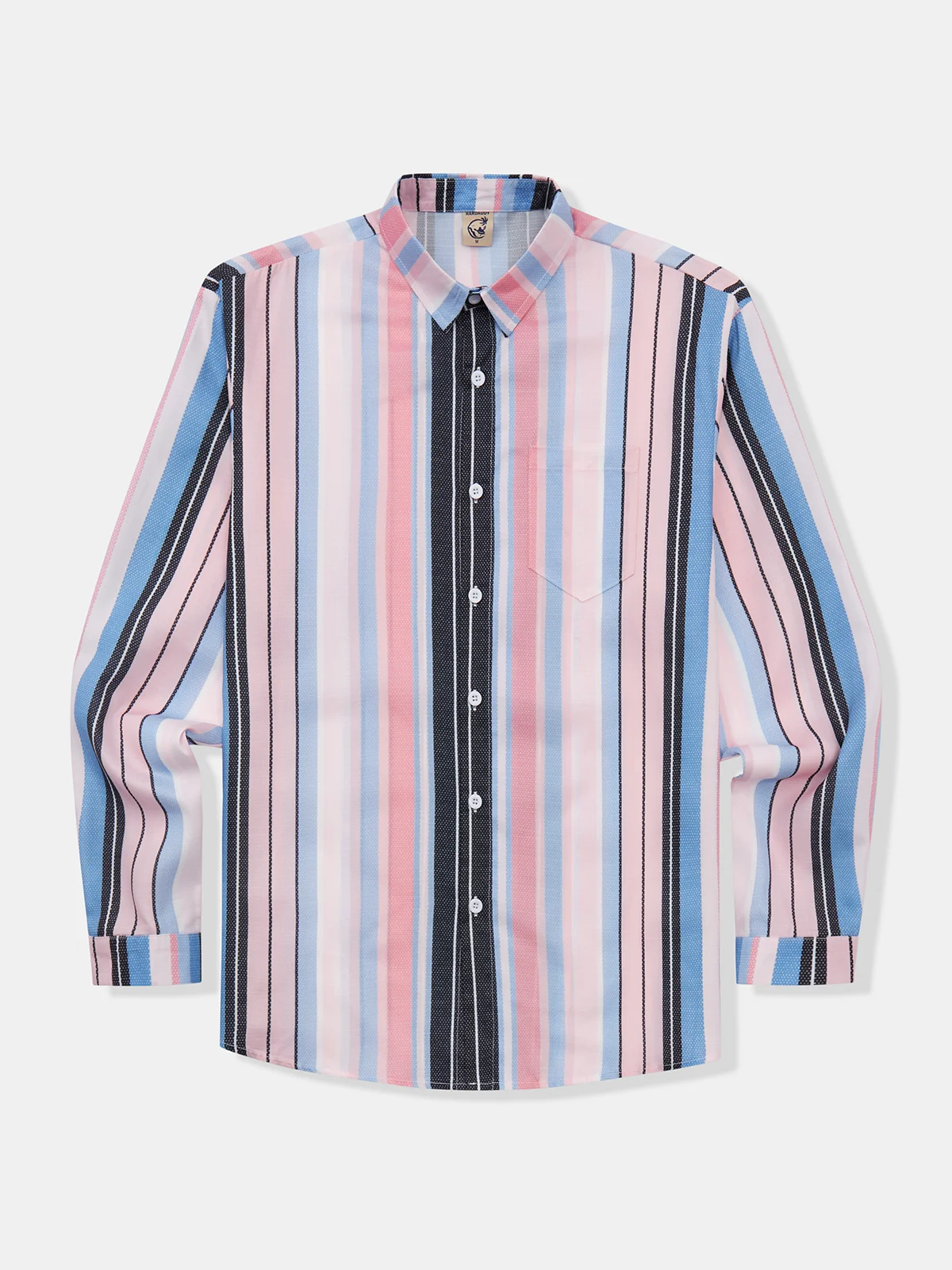 Striped Chest Pocket Long Sleeve Casual Shirt