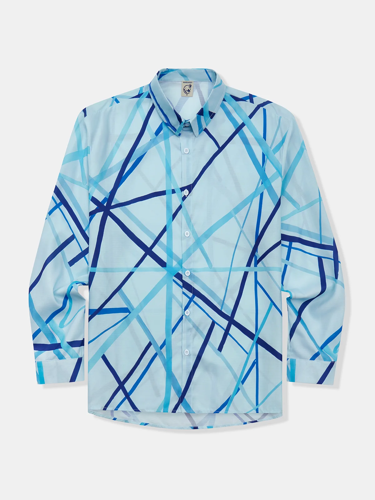 Geometric Chest Pocket Long Sleeve Casual Shirt