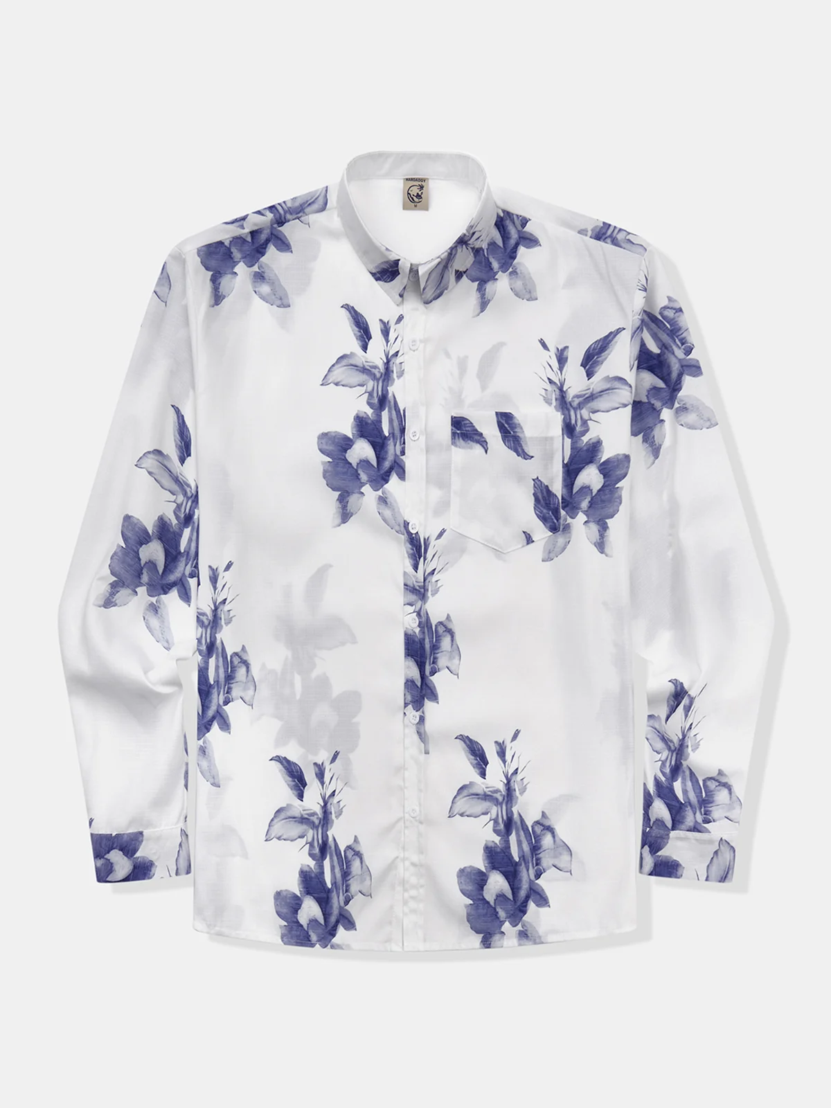 Floral Chest Pocket Long Sleeve Casual Shirt