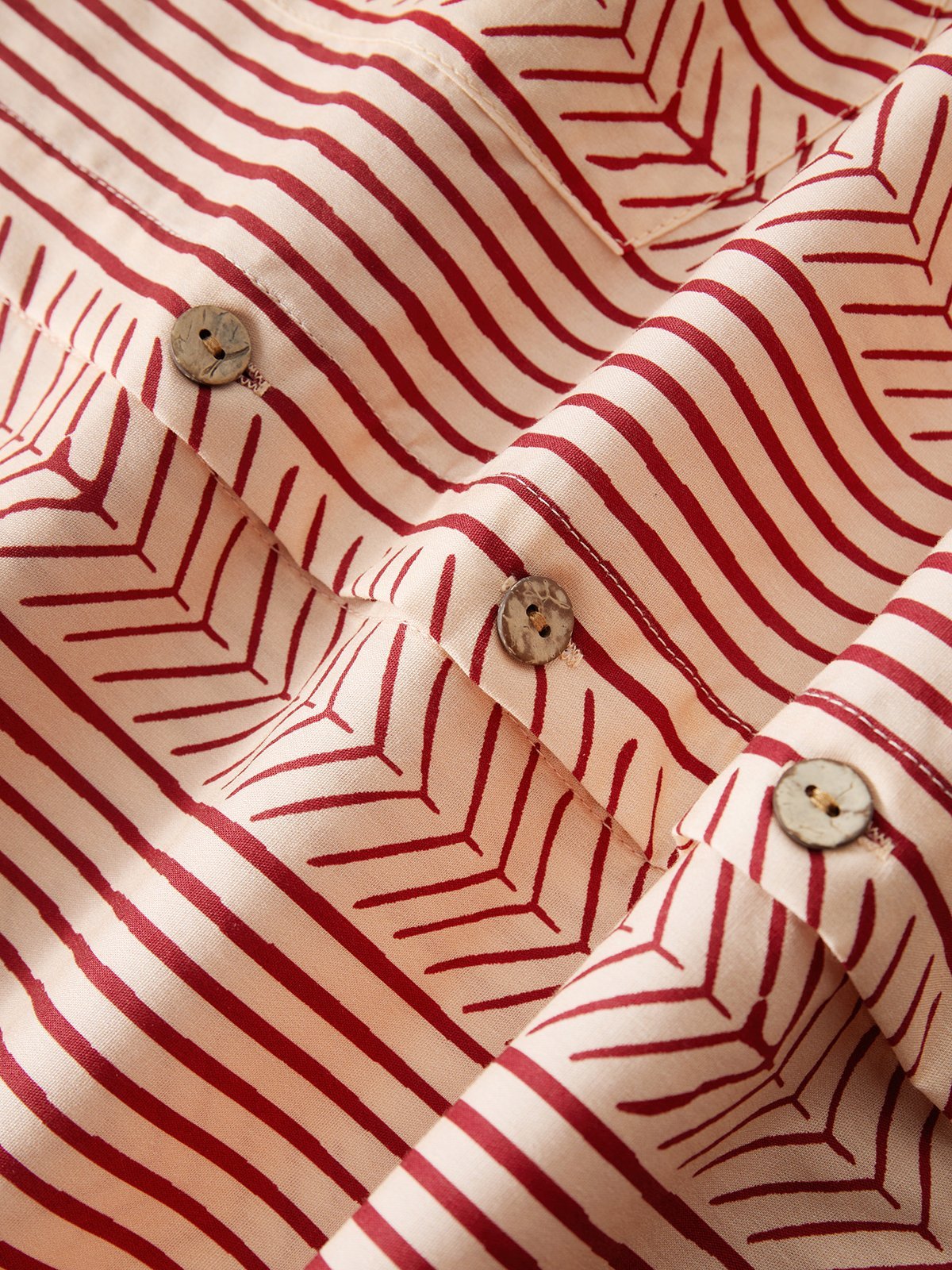 Hardaddy®Cotton Retro Striped Chest Pocket Short Sleeve Shirt