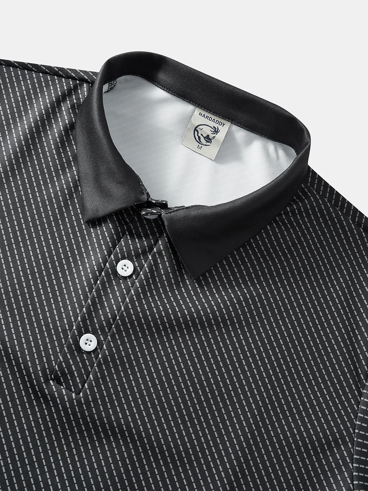 Hardaddy Black-green Abstract Gradient Geometric Regular Fit Button Short Sleeve Golf Polo Shirt