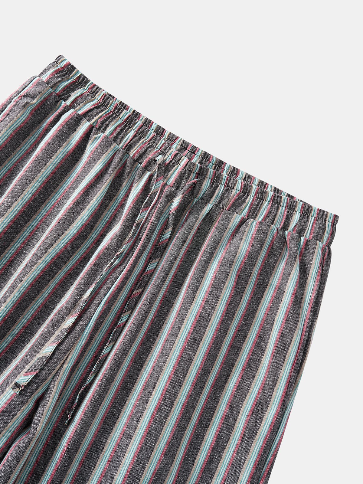 Hardaddy Cotton Striped Casual Cropped Pants