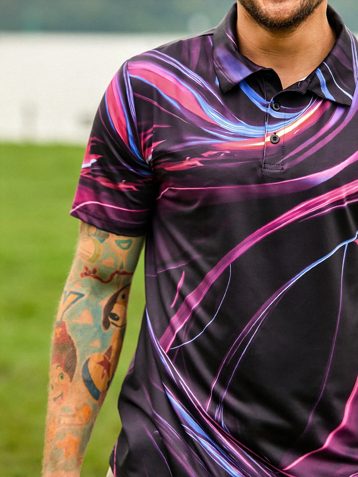 Hardaddy Moisture Wicking Golf Polo 3D Abstract Gradient Geometry