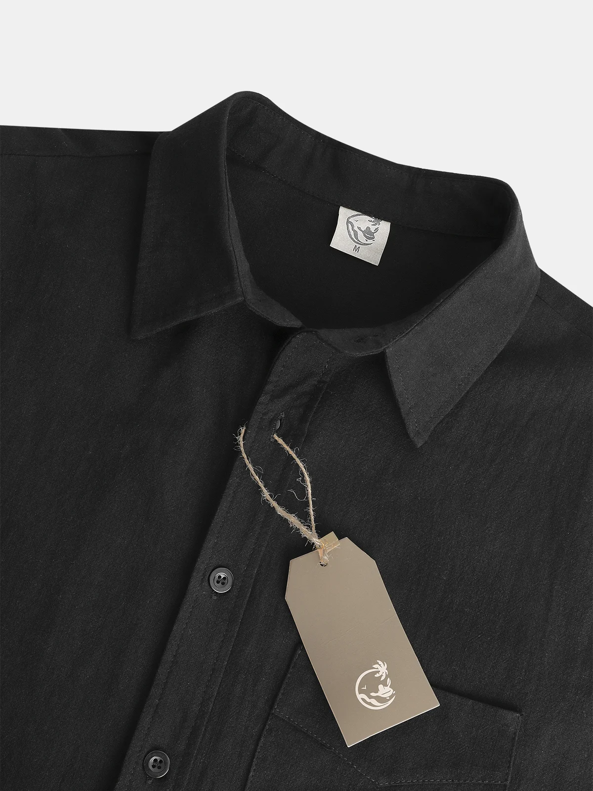 Hardaddy Men's Cotton Linen Casual Pocket Long Sleeve Shirt