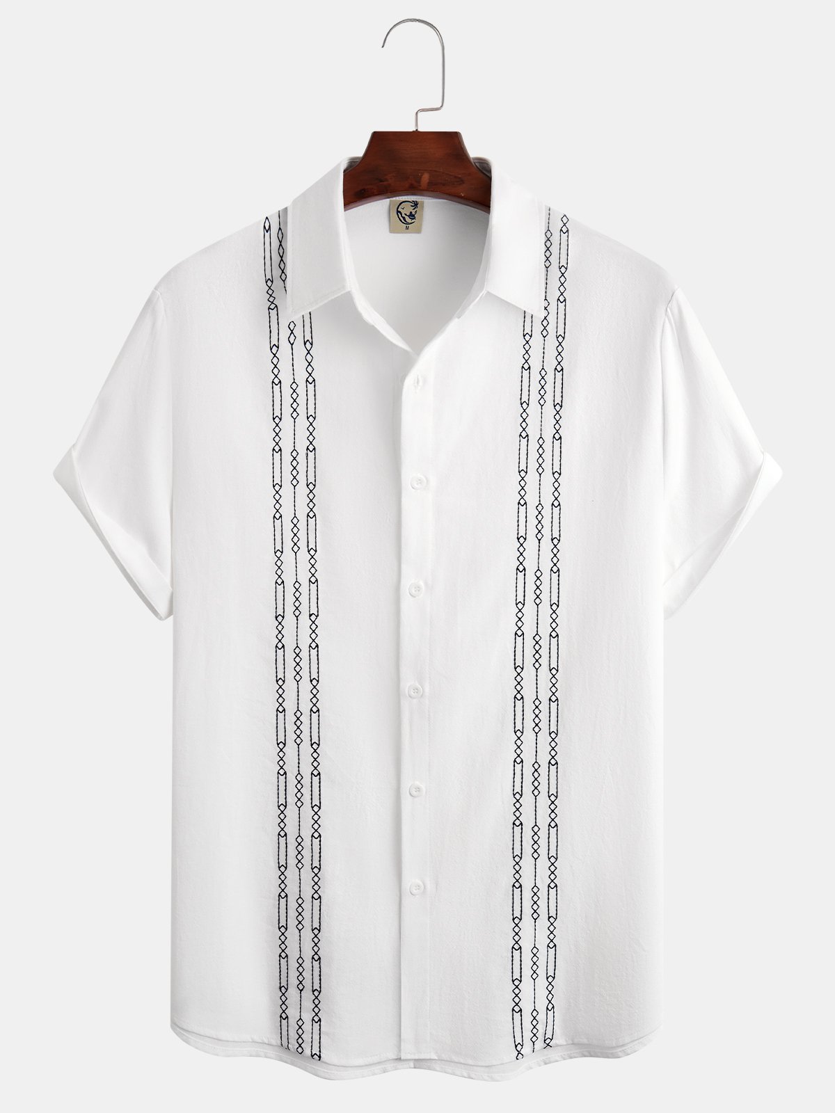 Embroidered Cotton Short Sleeve Guayabela Shirt