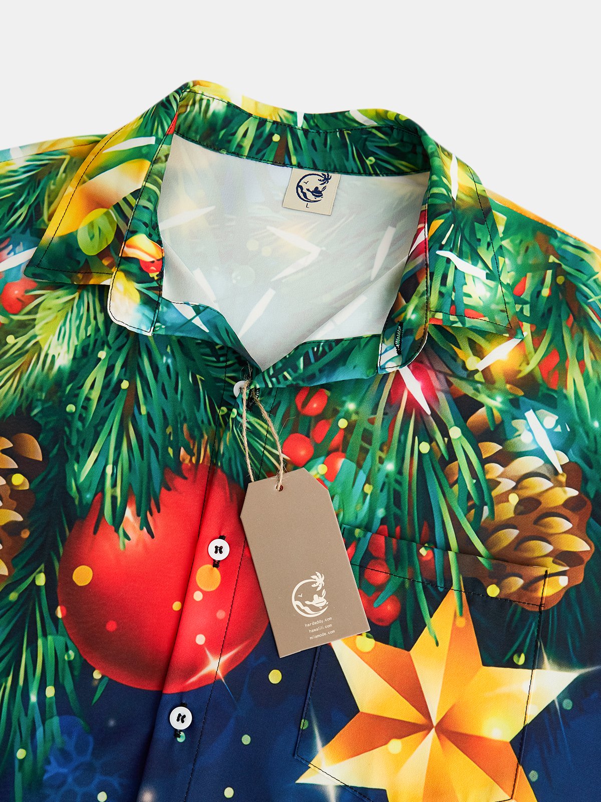 Christmas Chest Pocket Short Sleeve Casual Shirt
