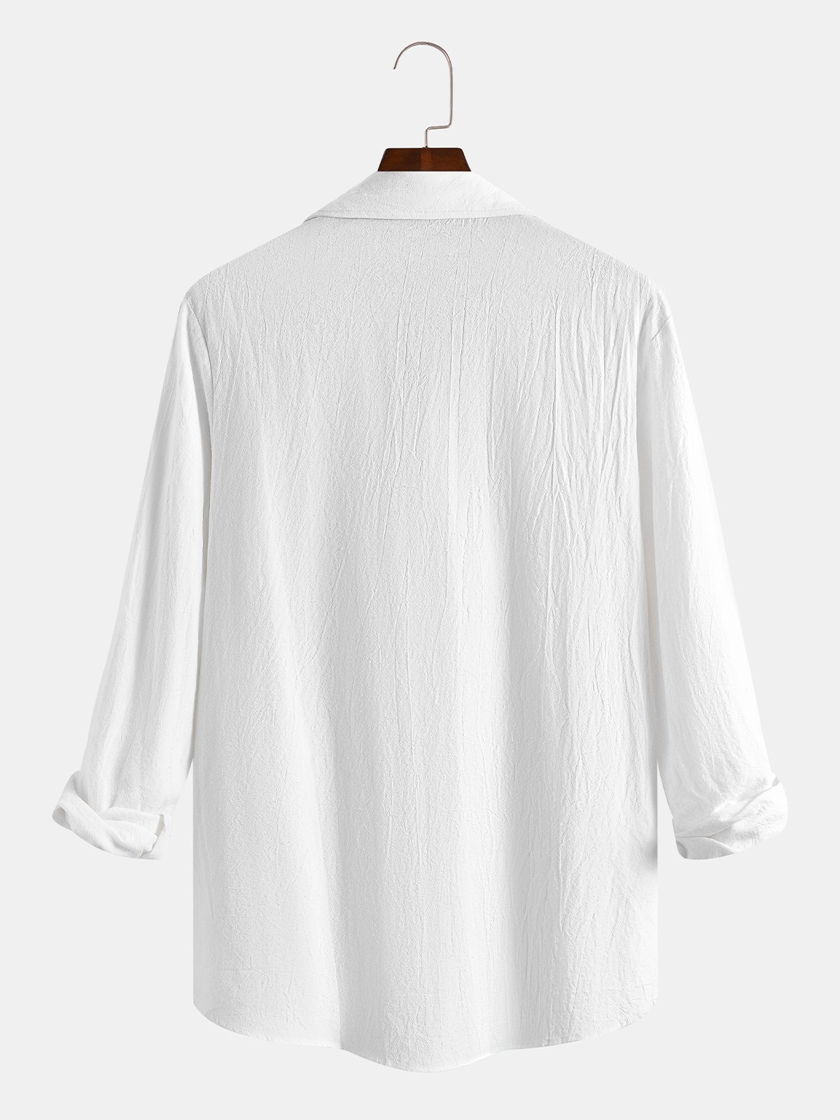 n style casual geometric embroidered long sleeved linen shirt in cotton and linen style