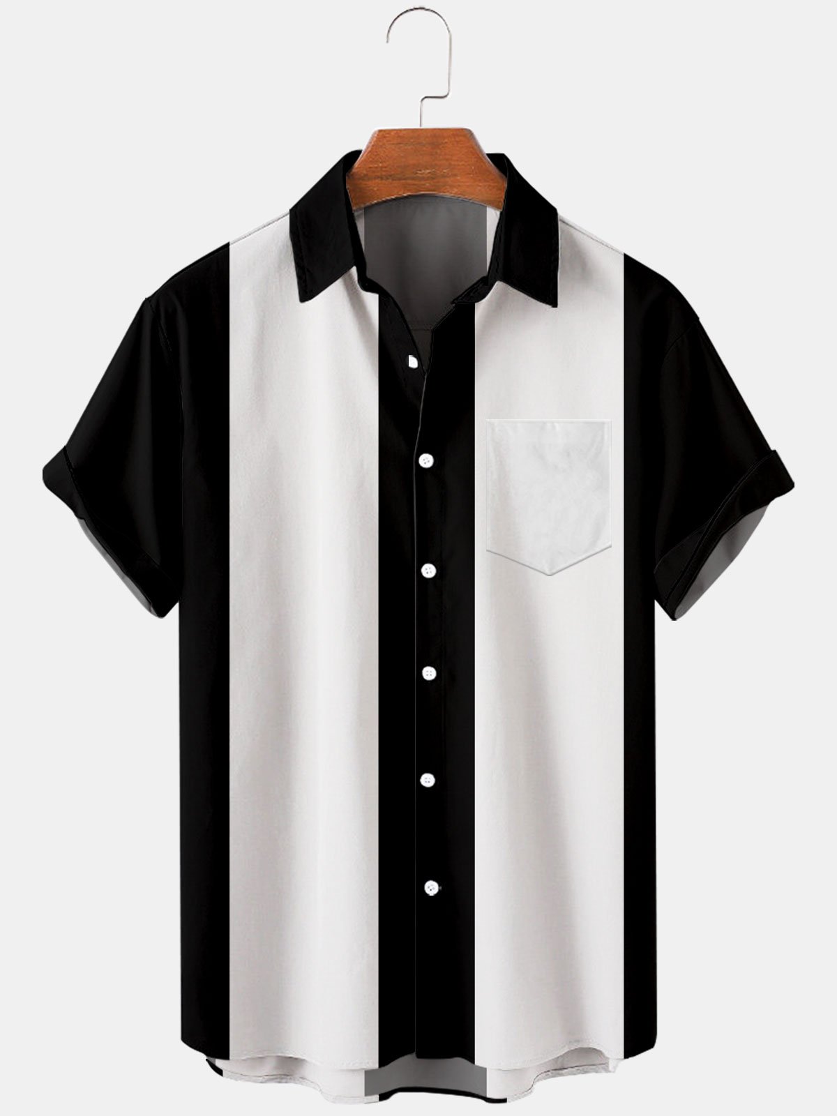 Hardaddy Shirts For Father Men's Basic 50s Style Bowling Shirt