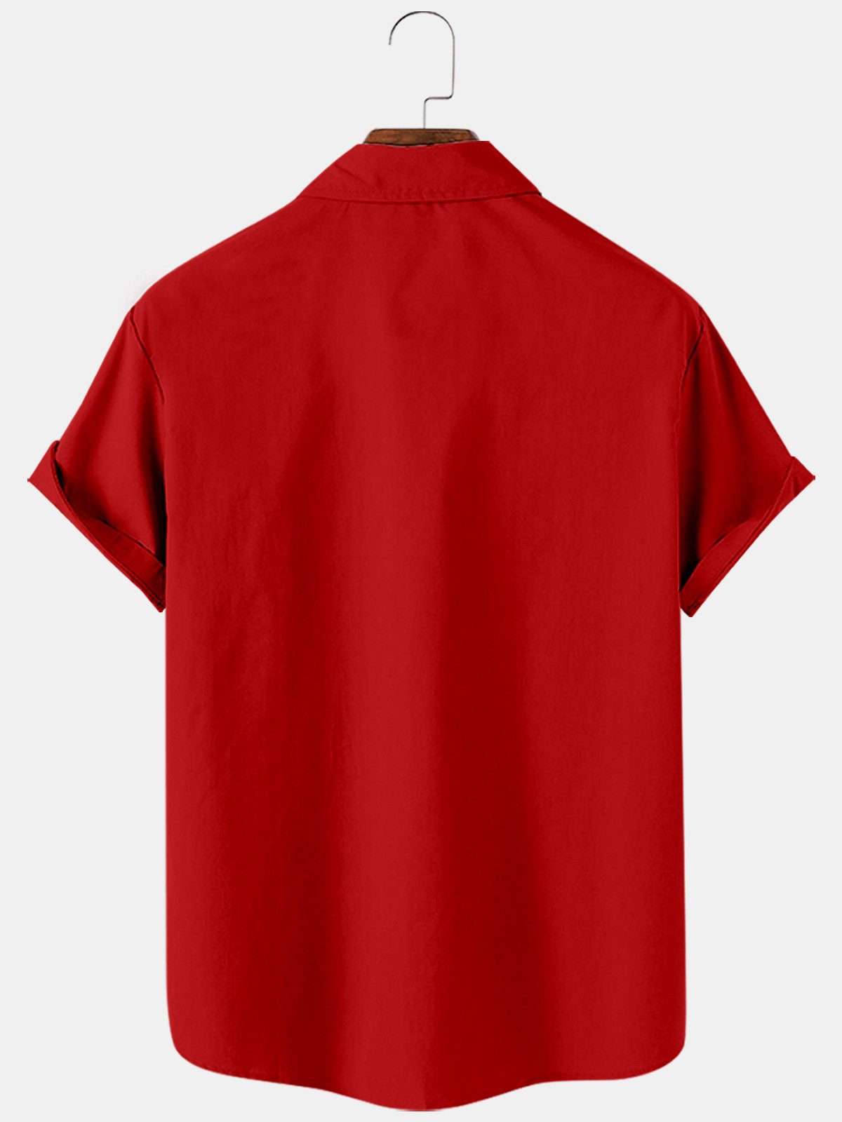 Mens Christmas Candy Cane Printed Casual Breathable Short Sleeve Shirt