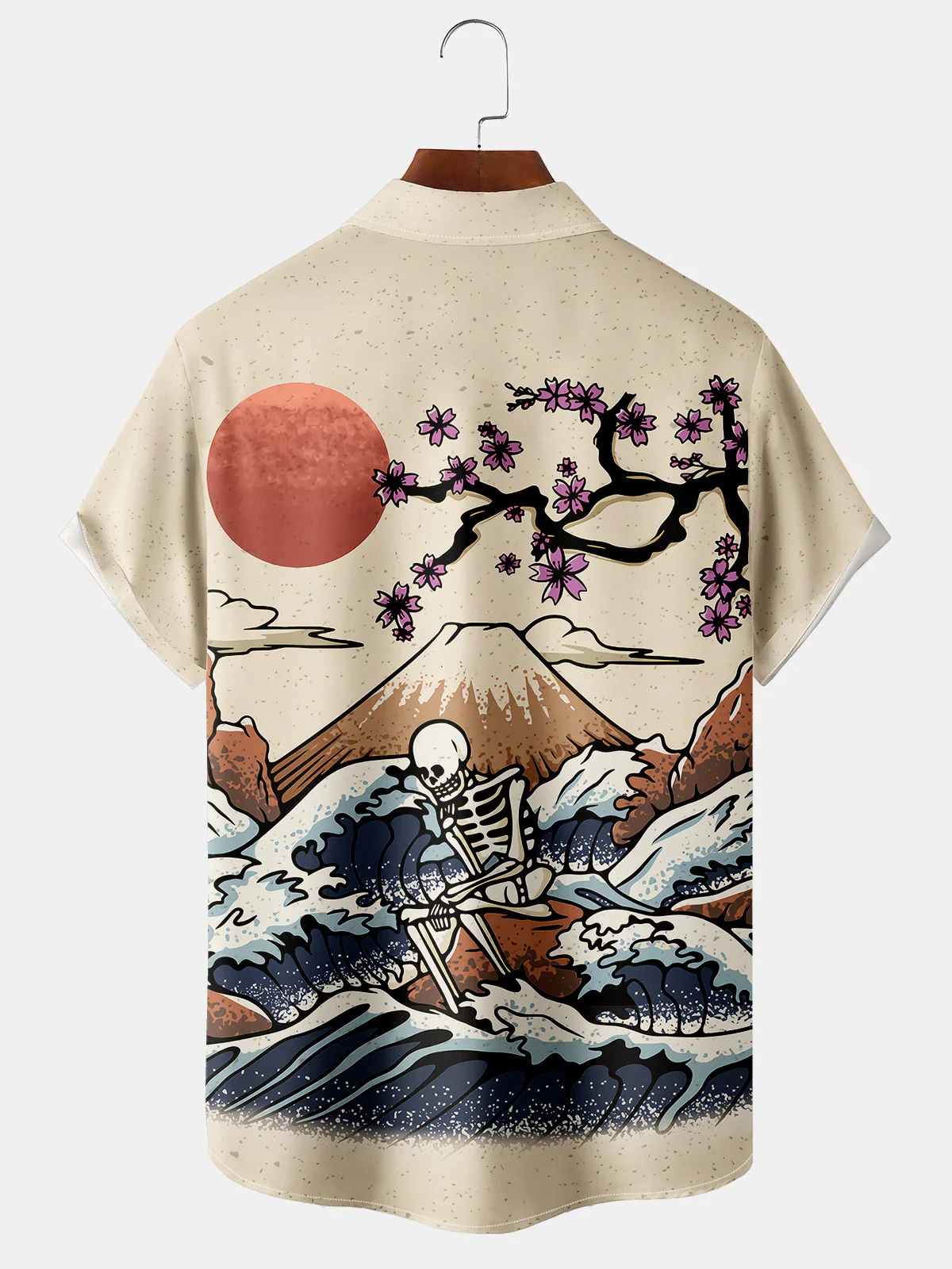 Skull Graphic Men's Casual Chest Pocket Short Sleeve Shirt