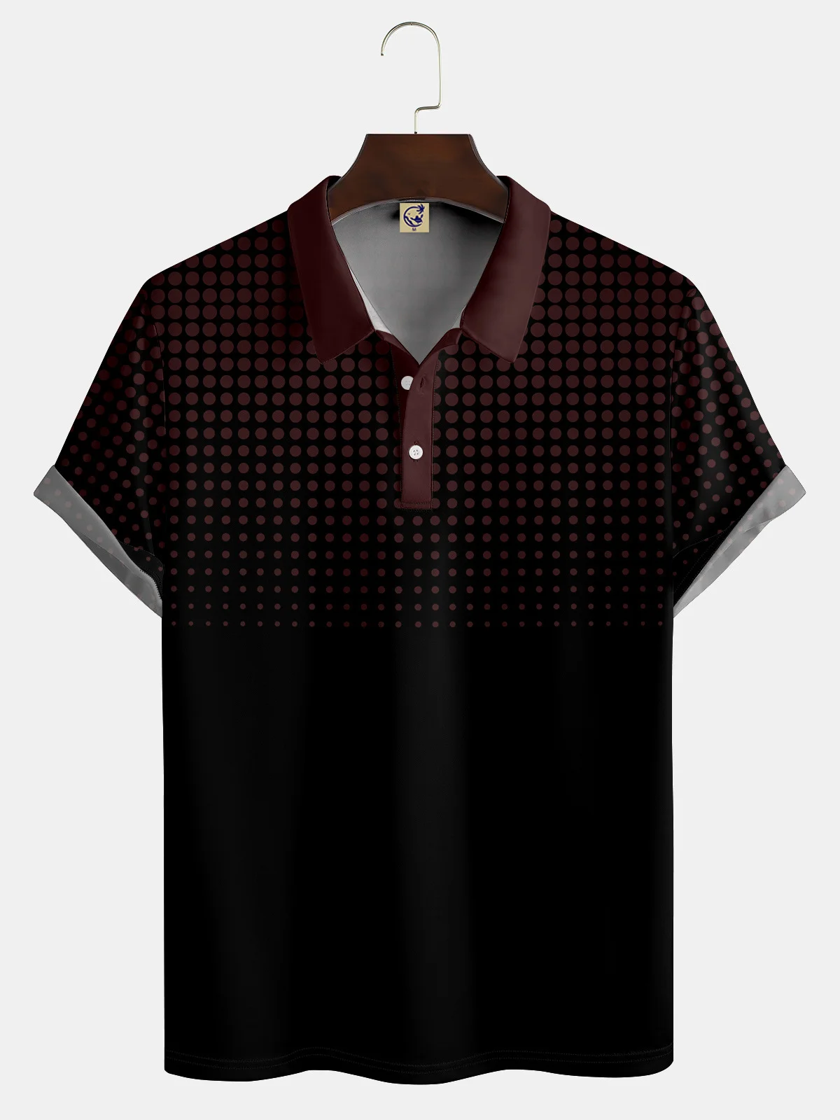 Polka Dot Gradient Buttons Short Sleeve Polo