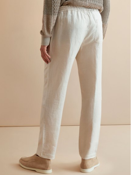 Elastic Waist Loose Cotton Linen Casual Trousers