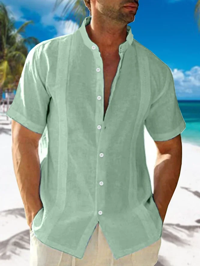 Plain Cotton Short Sleeve Guayabela Shirt