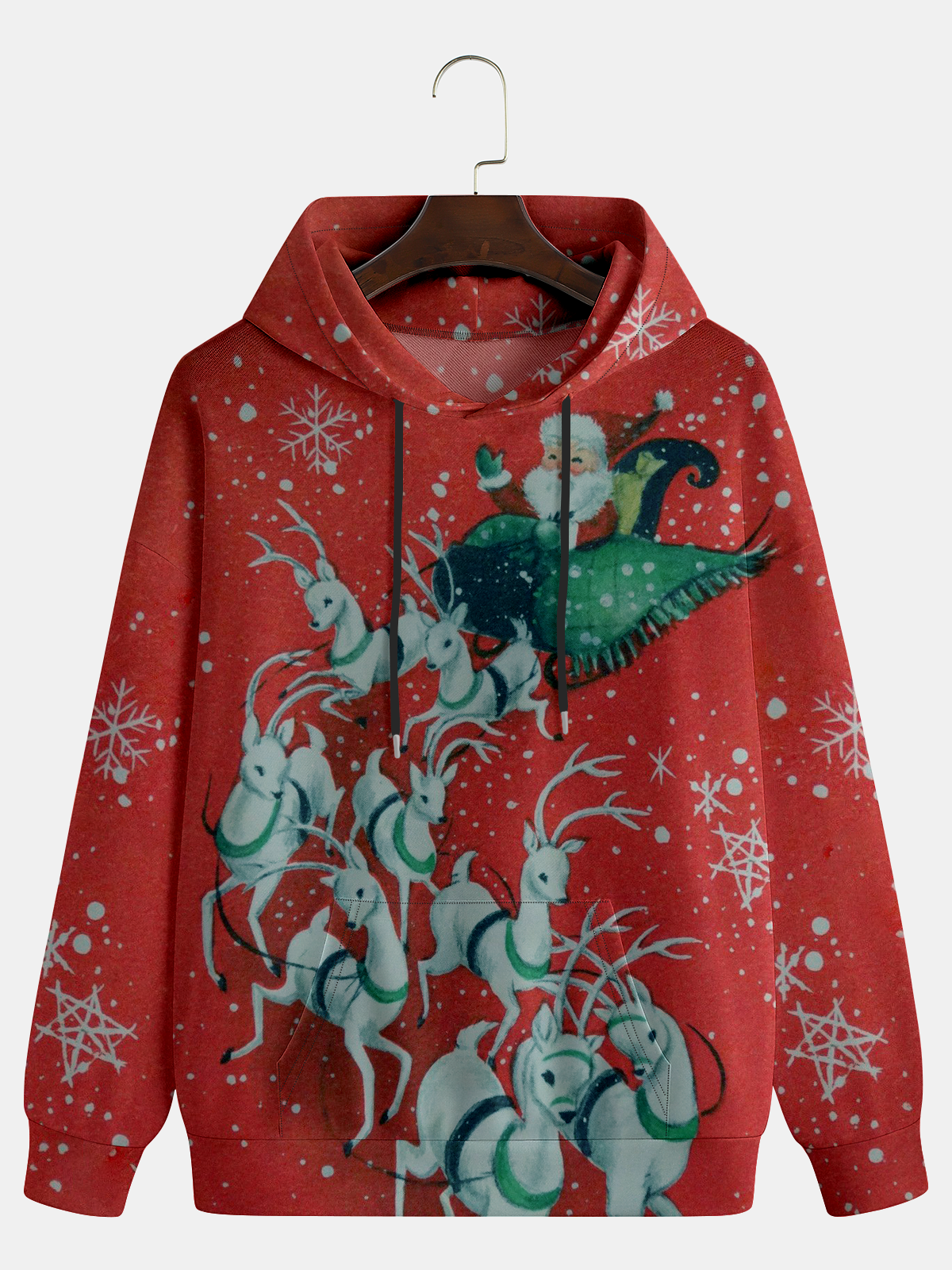 Santa Reindeer Hoodie Sweatshirt