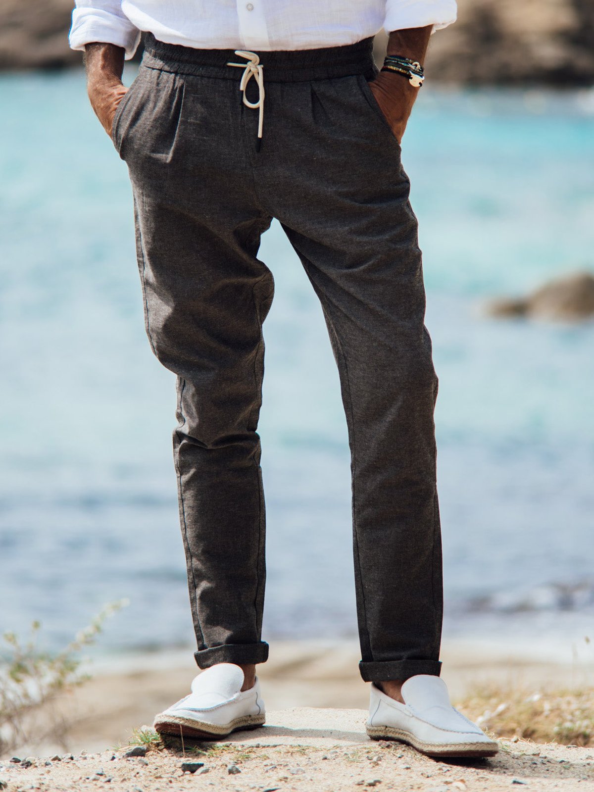 Elastic-Waist Pants