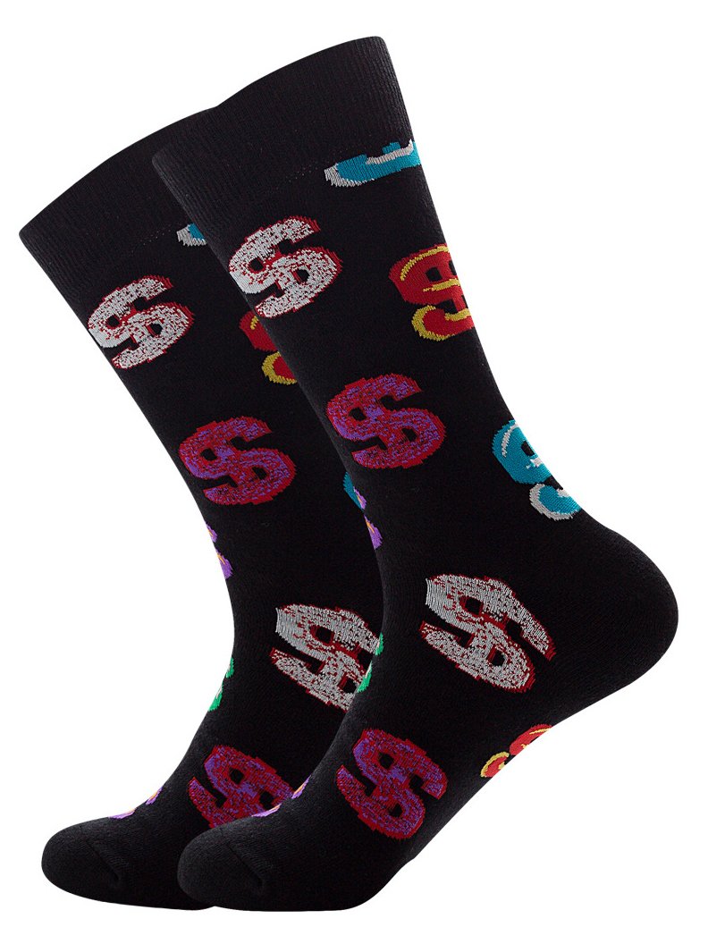 Hardaddy Casual Coin Pattern Contrast Socks