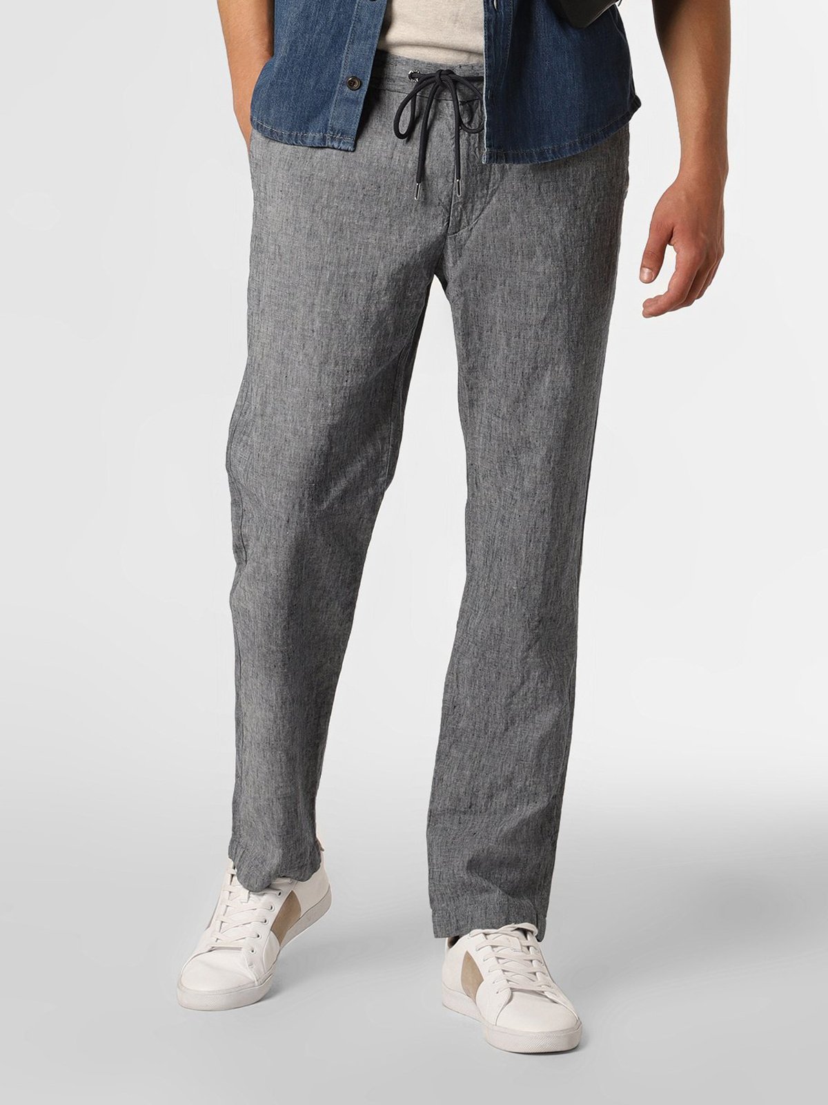 Elastic-Waist Straight Pants