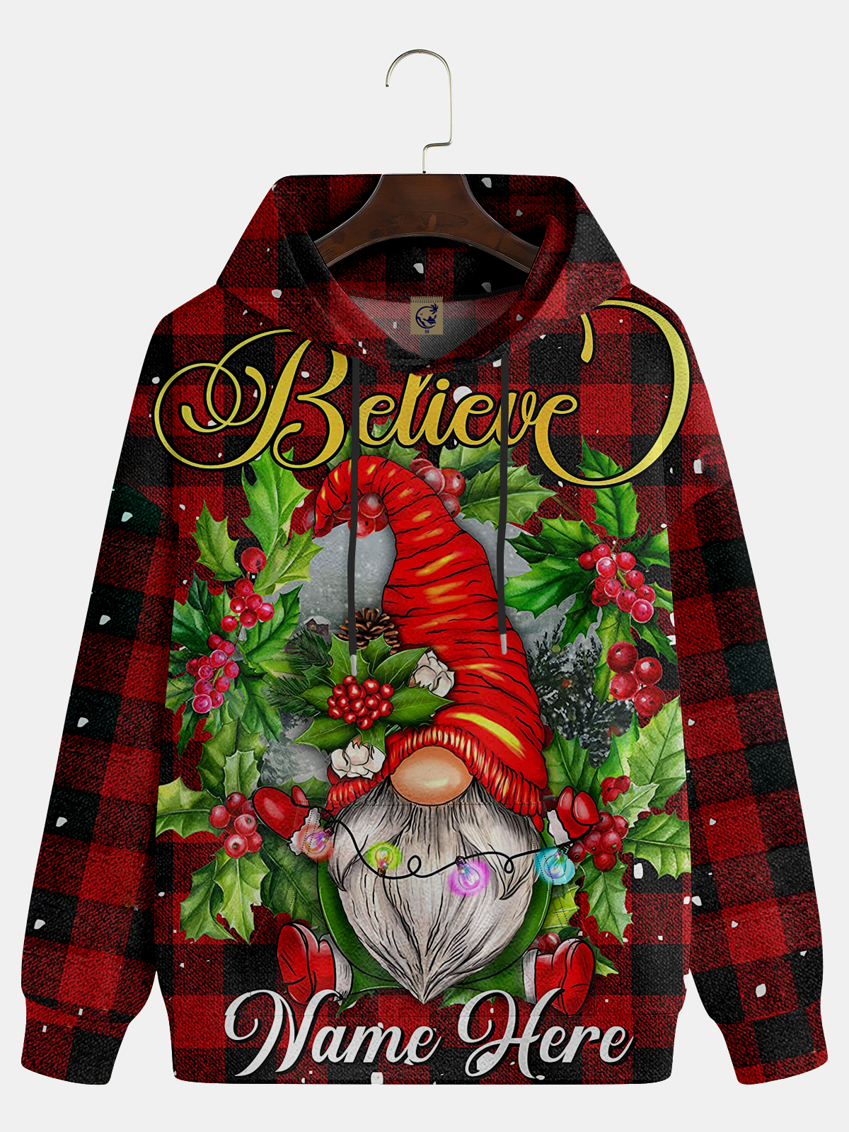 Santa Claus Plaid Hoodie Sweatshirt