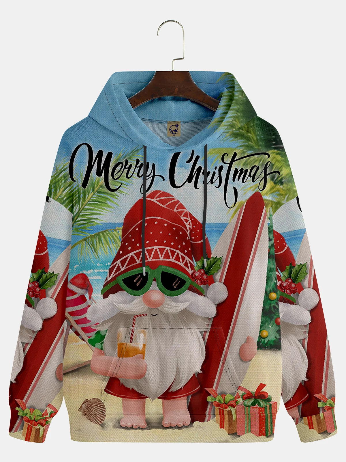 Vacation Santa Claus Hoodie Sweatshirt