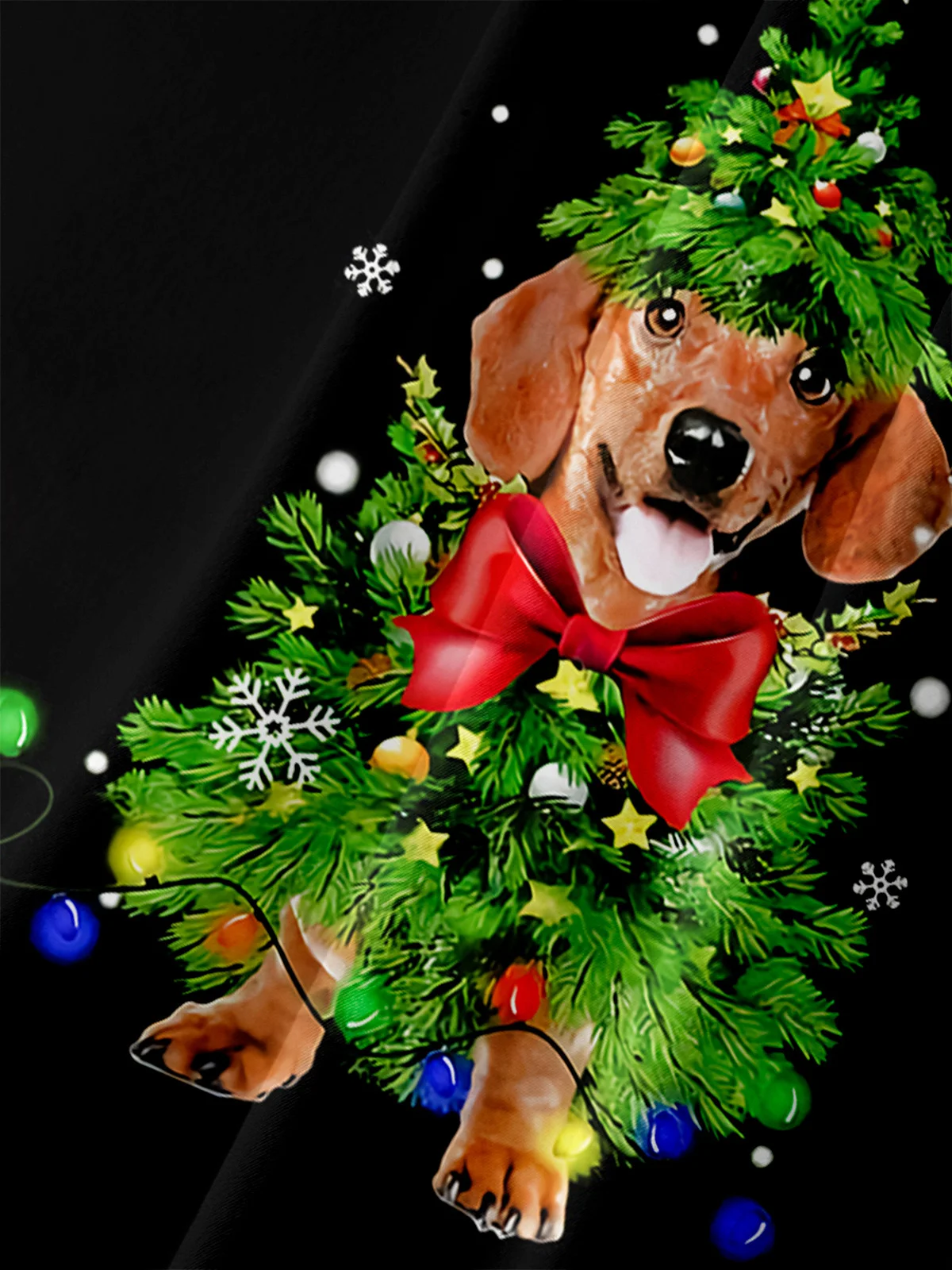 Christmas  Dog Chest Pocket Short Sleeve Casual Shirt