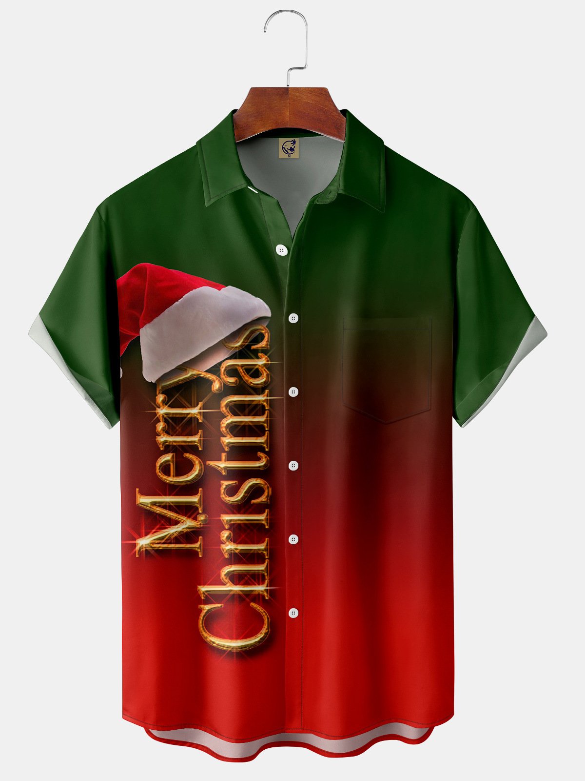 Christmas Chest Pocket Short Sleeve Shirt