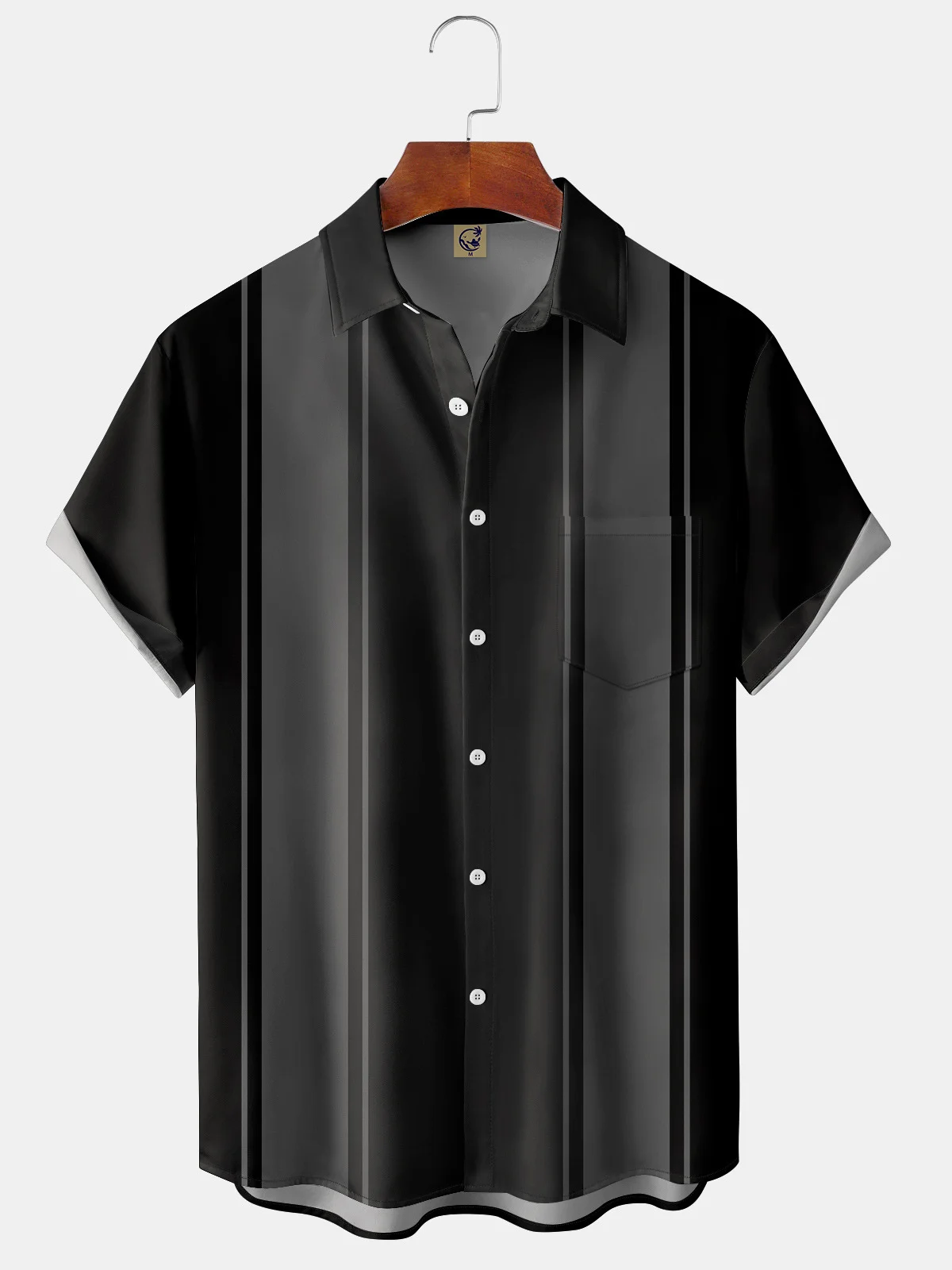 Shirts For Father Basic Chest Pocket Short Sleeve Bowling Shirt | hardaddy