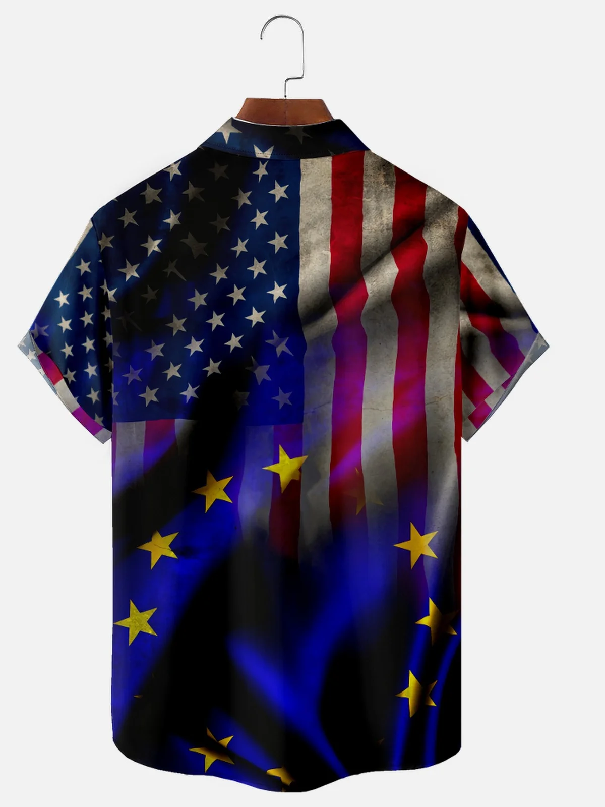 American Flag Chest Pocket Short Sleeve Shirt