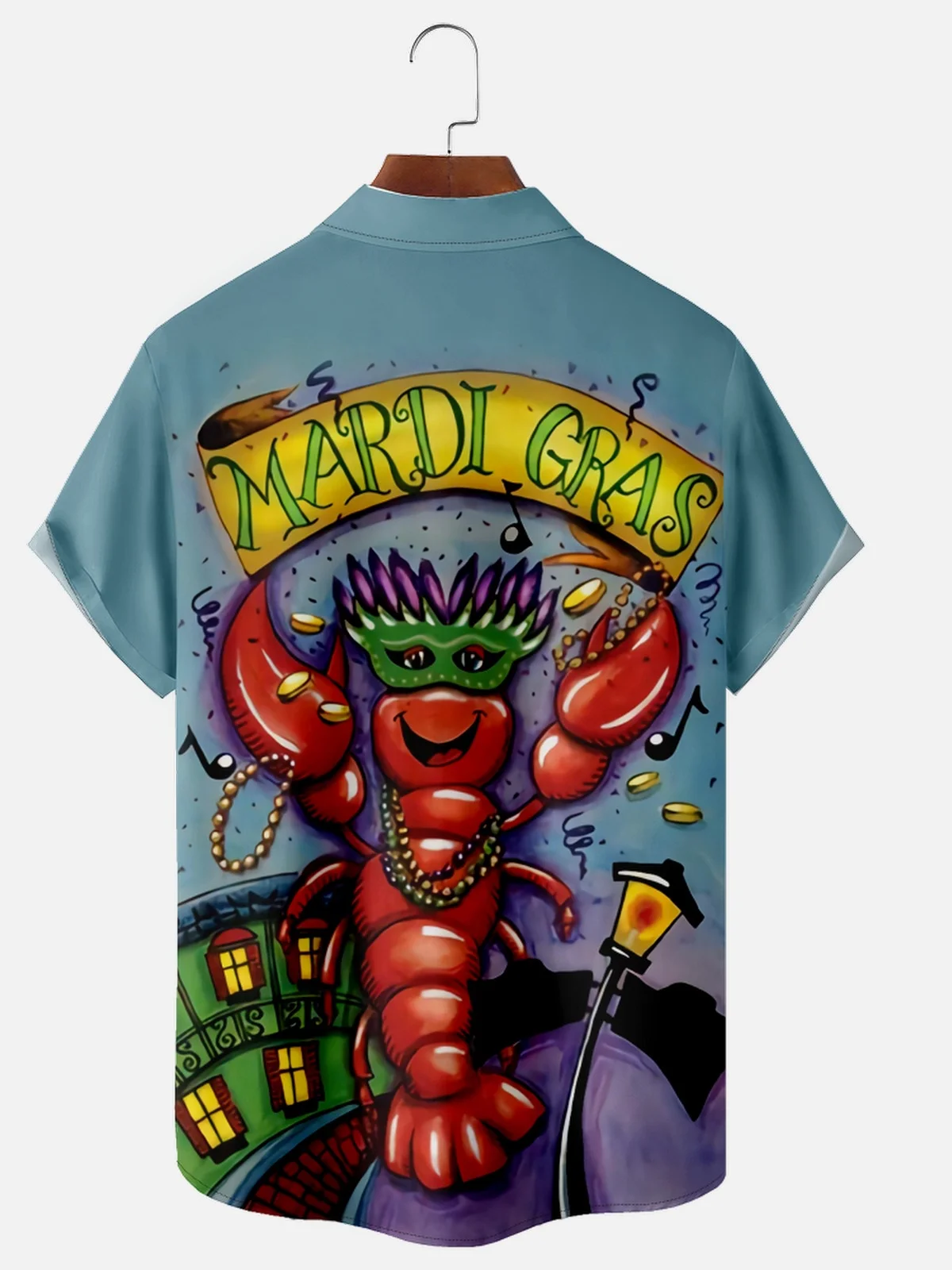 Mardi Gras Carnival Chest Pocket Short Sleeve Shirt