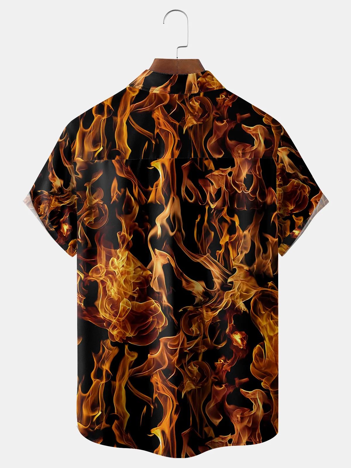 Flame Chest Pocket Short Sleeve Shirt