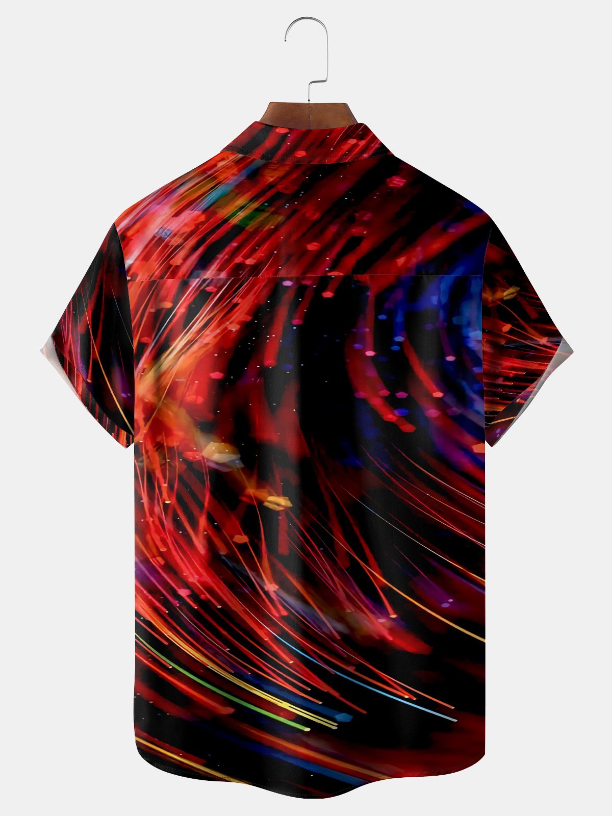 3D Lights Chest Pocket Short Sleeve Casual Shirts