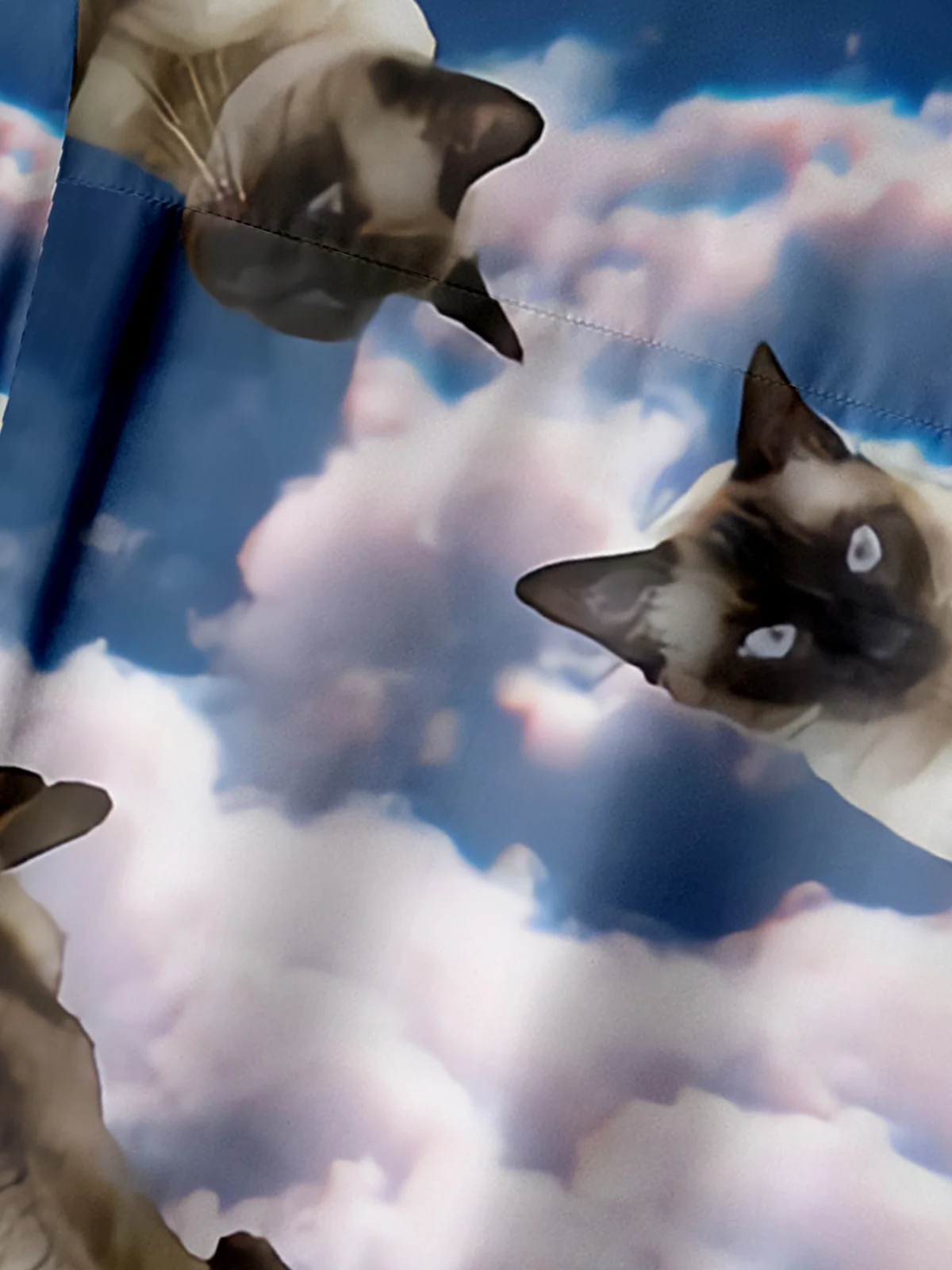 Siamese Cat Chest pocket Short Sleeve Casual Shirt
