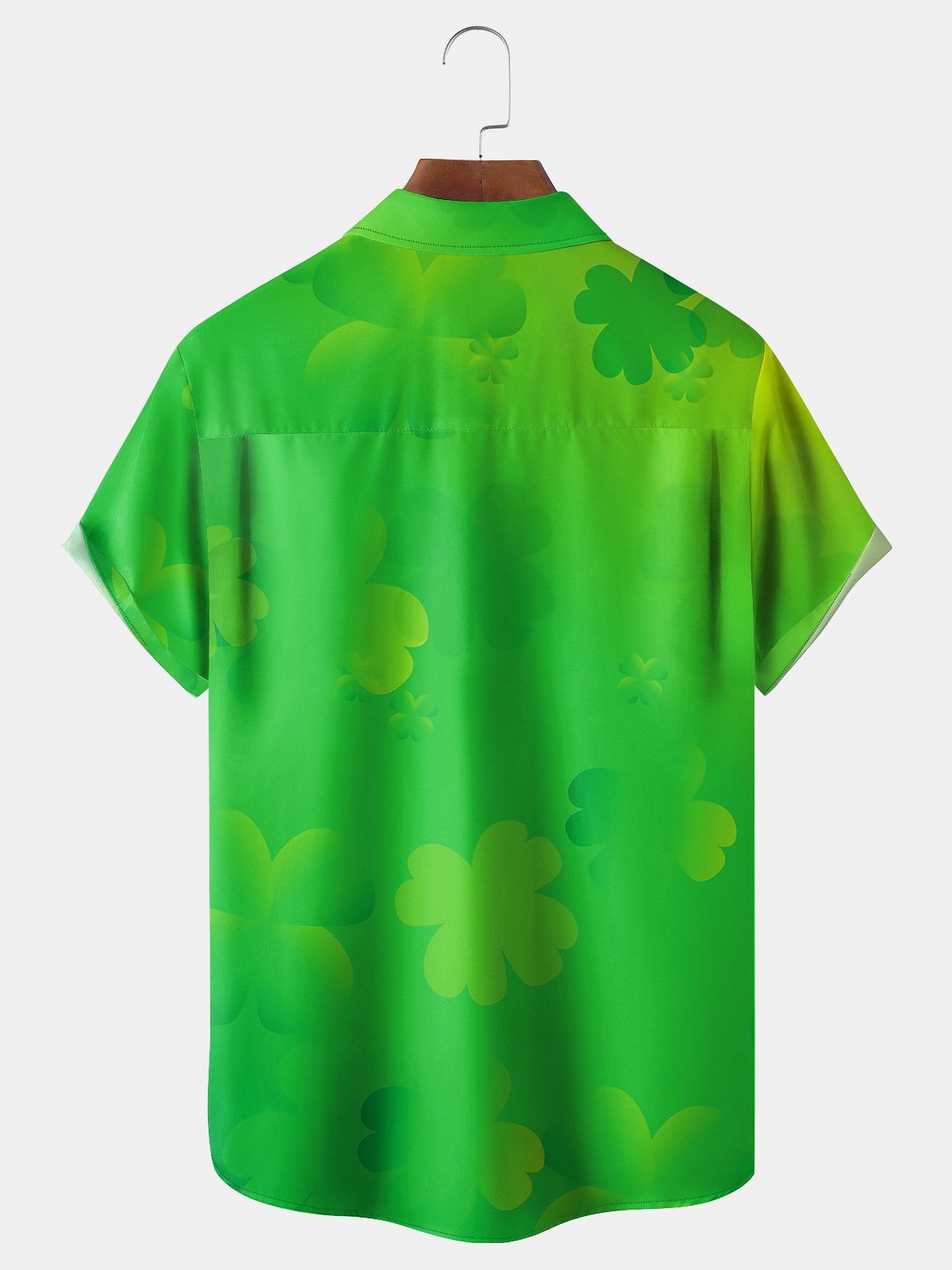 St. Patrick's Day Dinosaur Chest Pocket Short Sleeve Shirt