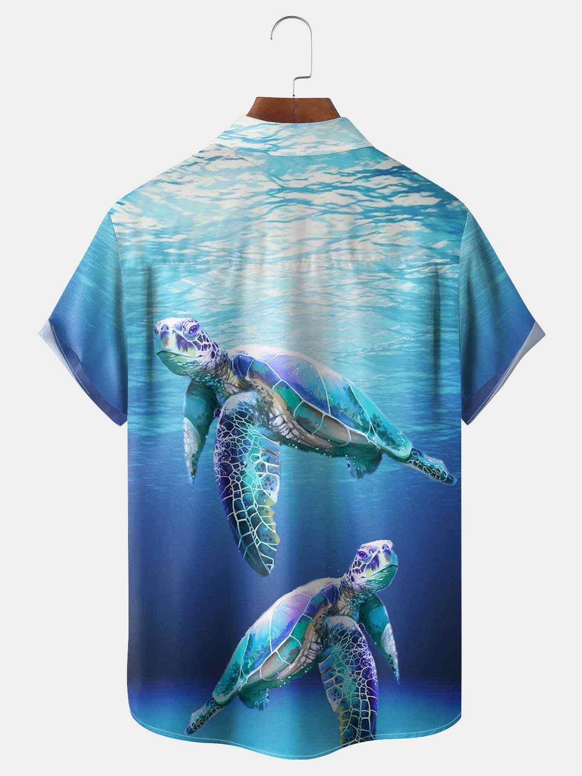 Sea Turtle Chest Pocket Short Sleeve Hawaiian Shirt