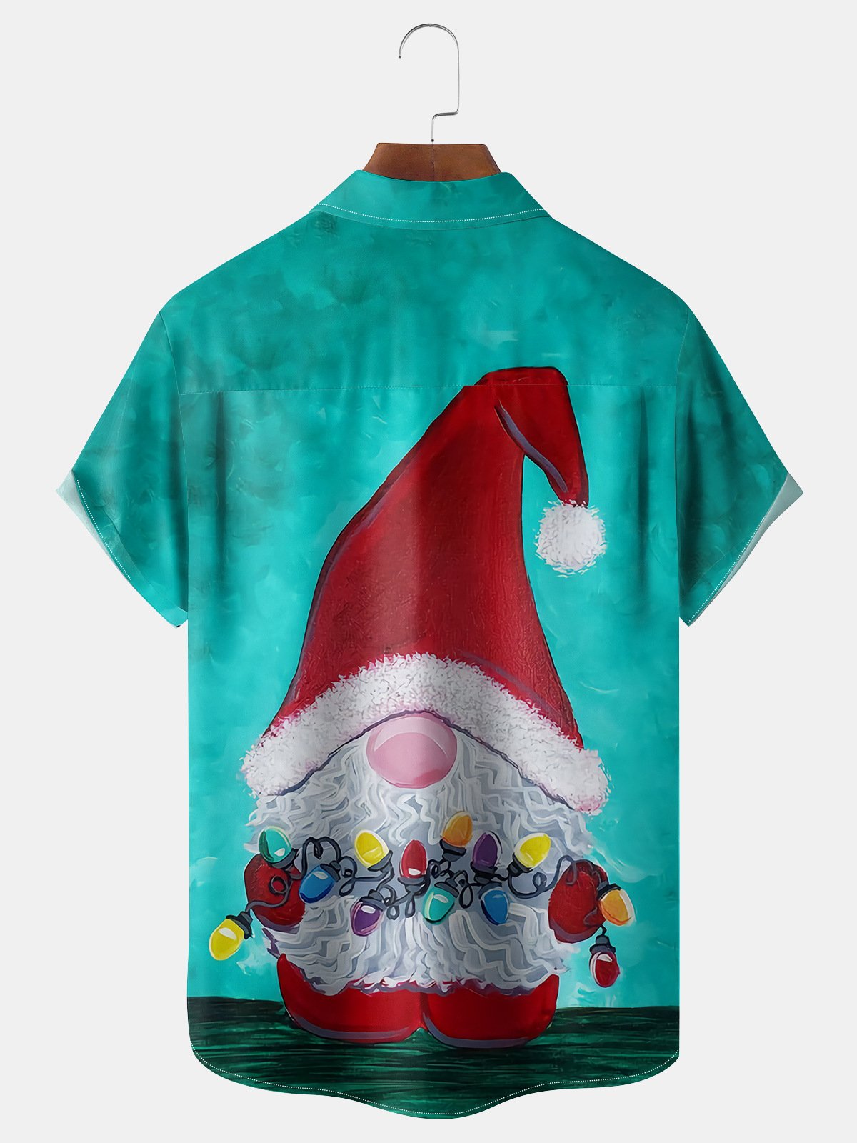 Christmas Gnome Chest Pocket Short Sleeve Shirt