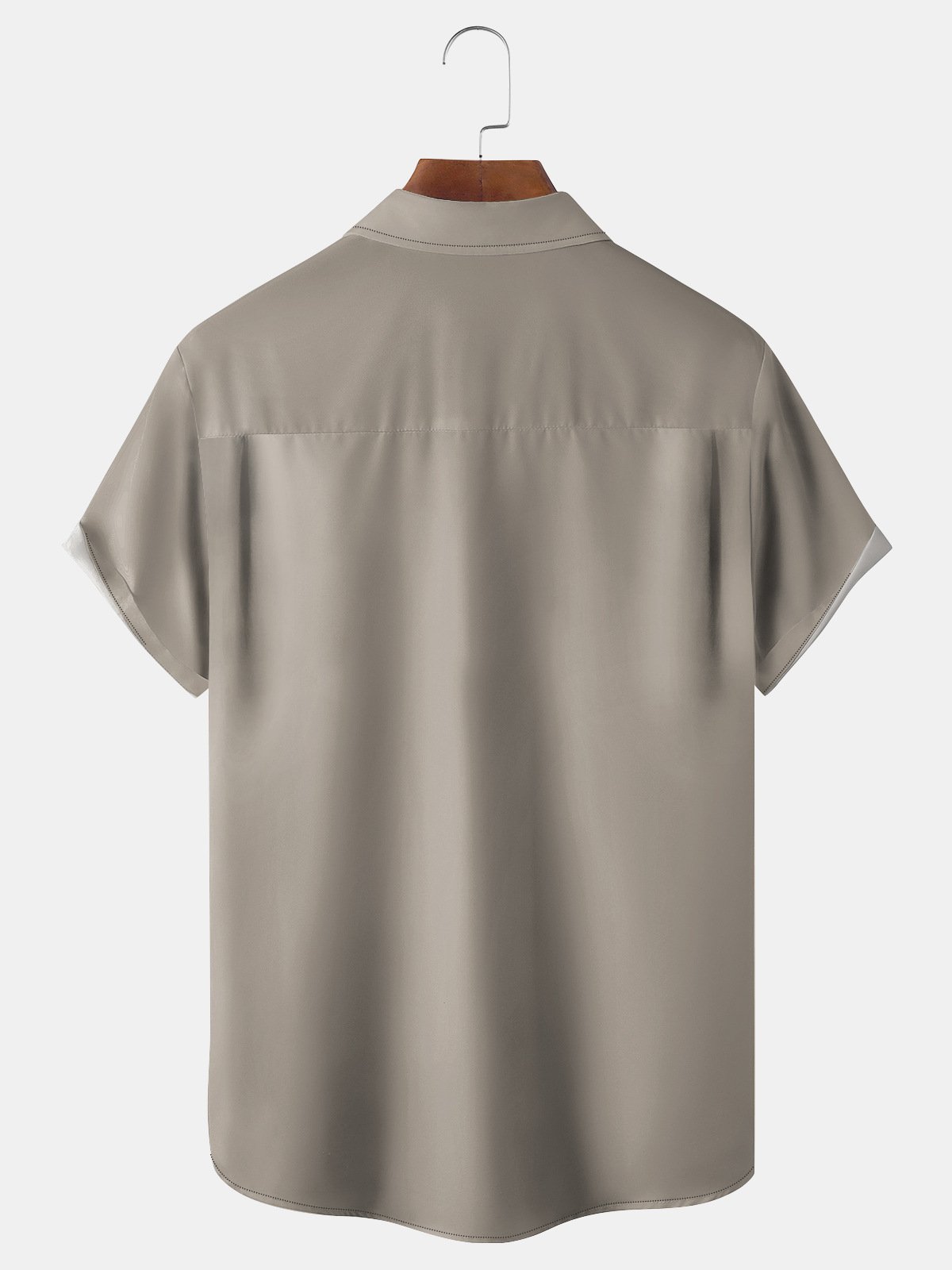 Mid Century Geometric Chest Pocket Short Sleeve Bowling Shirt