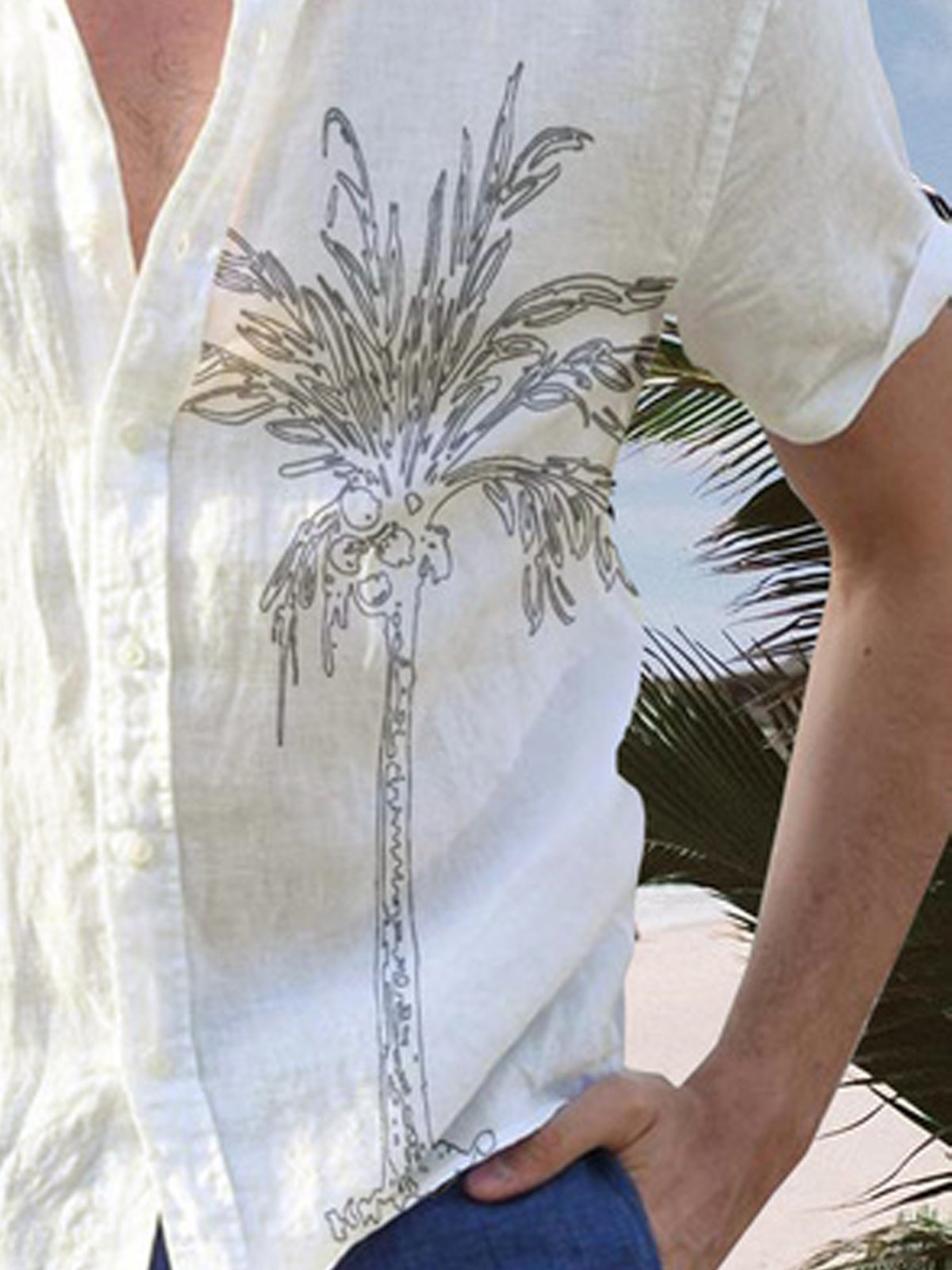 Coconut Tree Short Sleeve Resort Shirt