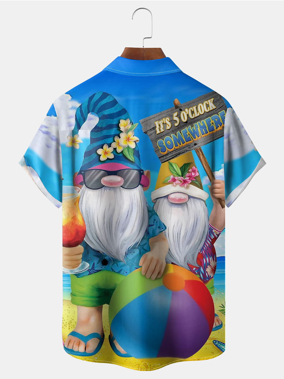 Hardaddy Gnomes Chest Pocket Short Sleeve Hawaiian Shirt