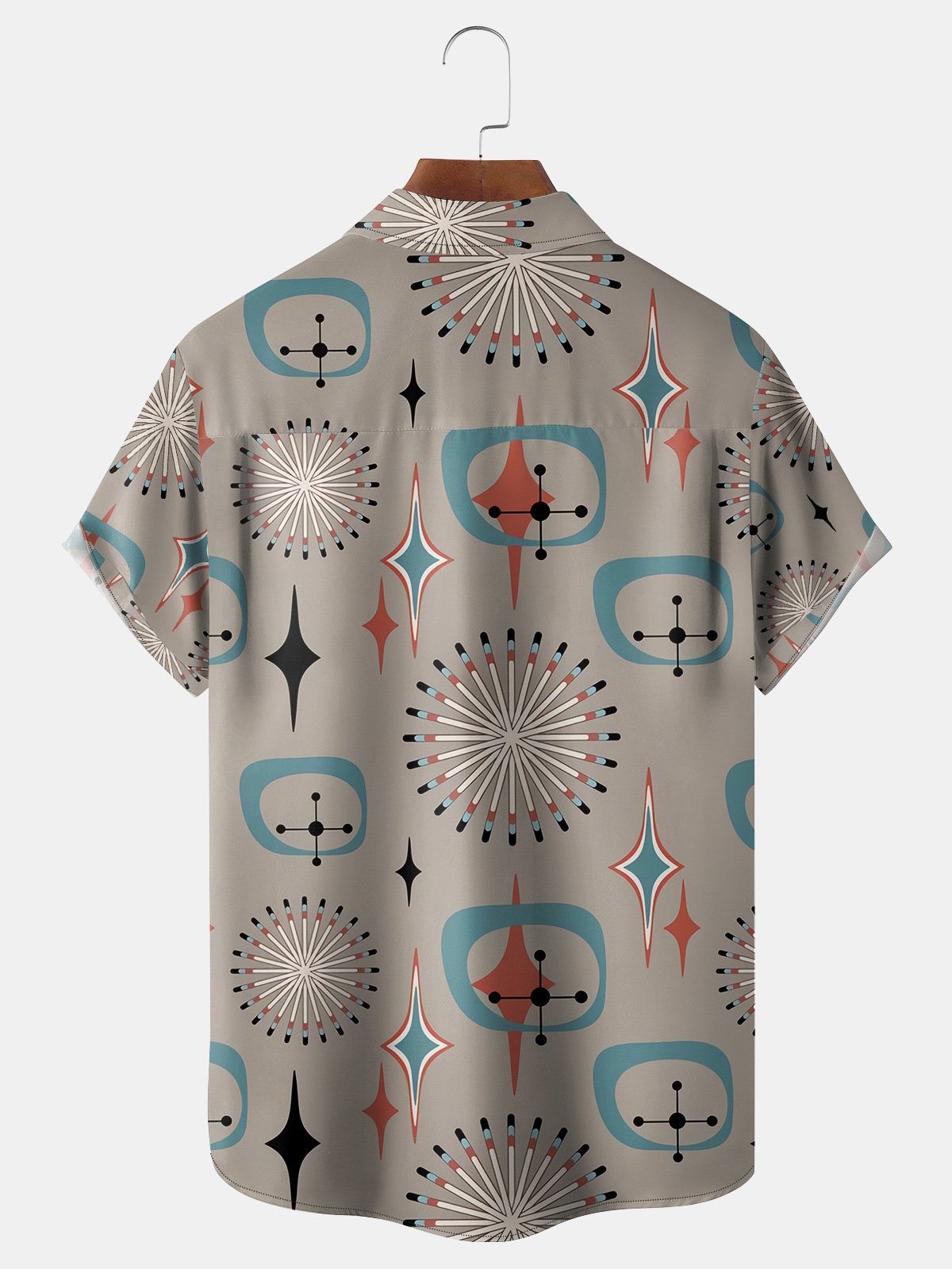 Geometric Chest Pocket Short Sleeve Shirt