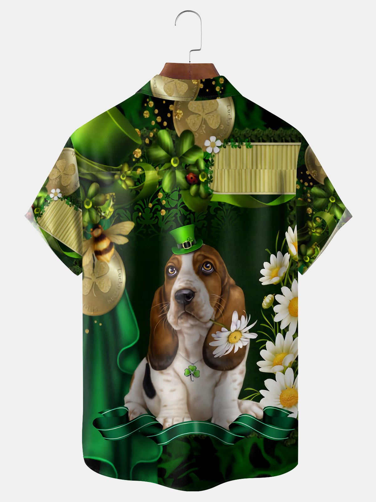 St. Patrick's Day Chest Pocket Short Sleeve Casual Shirt