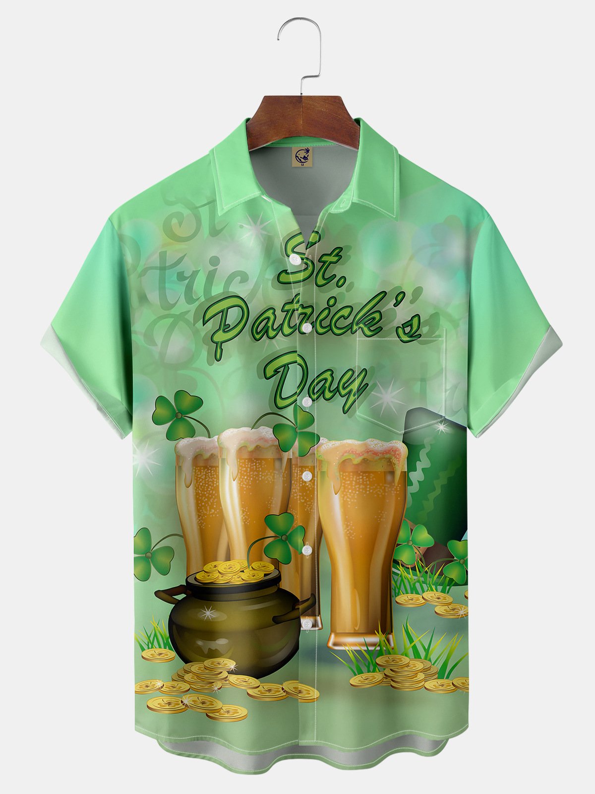 St. Patrick's Day Chest Pocket Short Sleeve Shirt