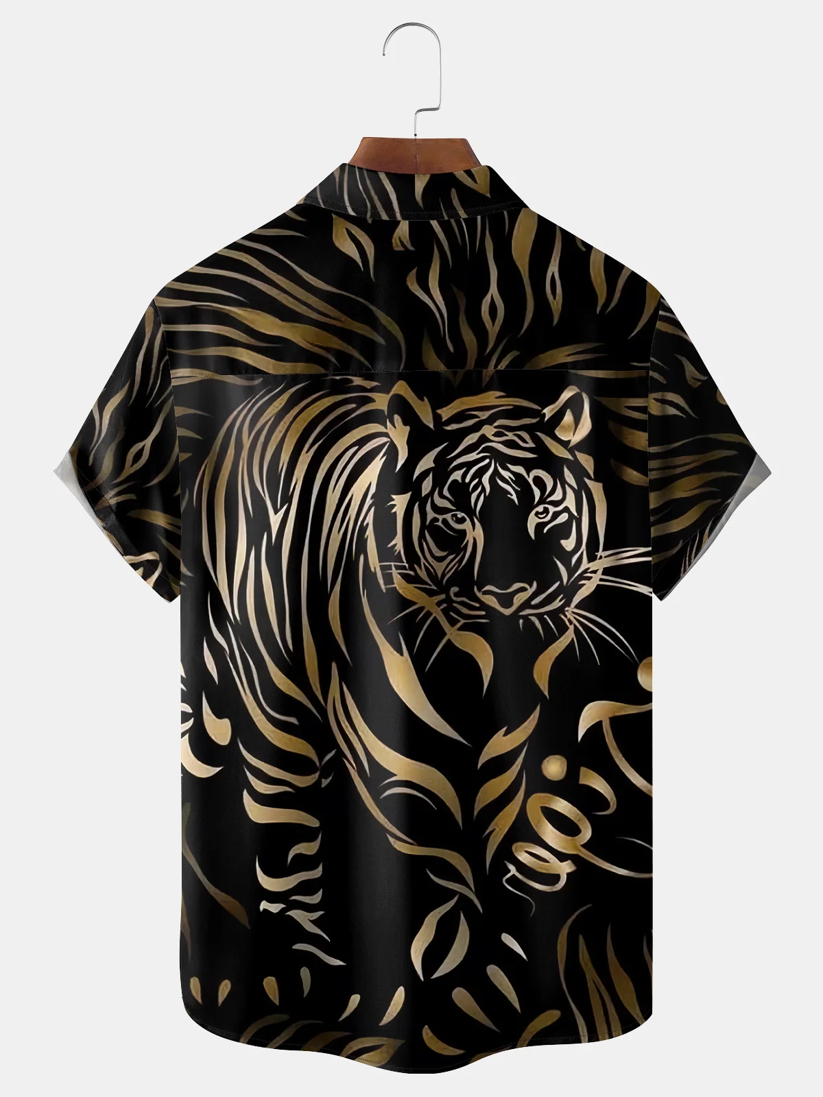 Tiger Chest Pocket Short Sleeve Casual Shirt