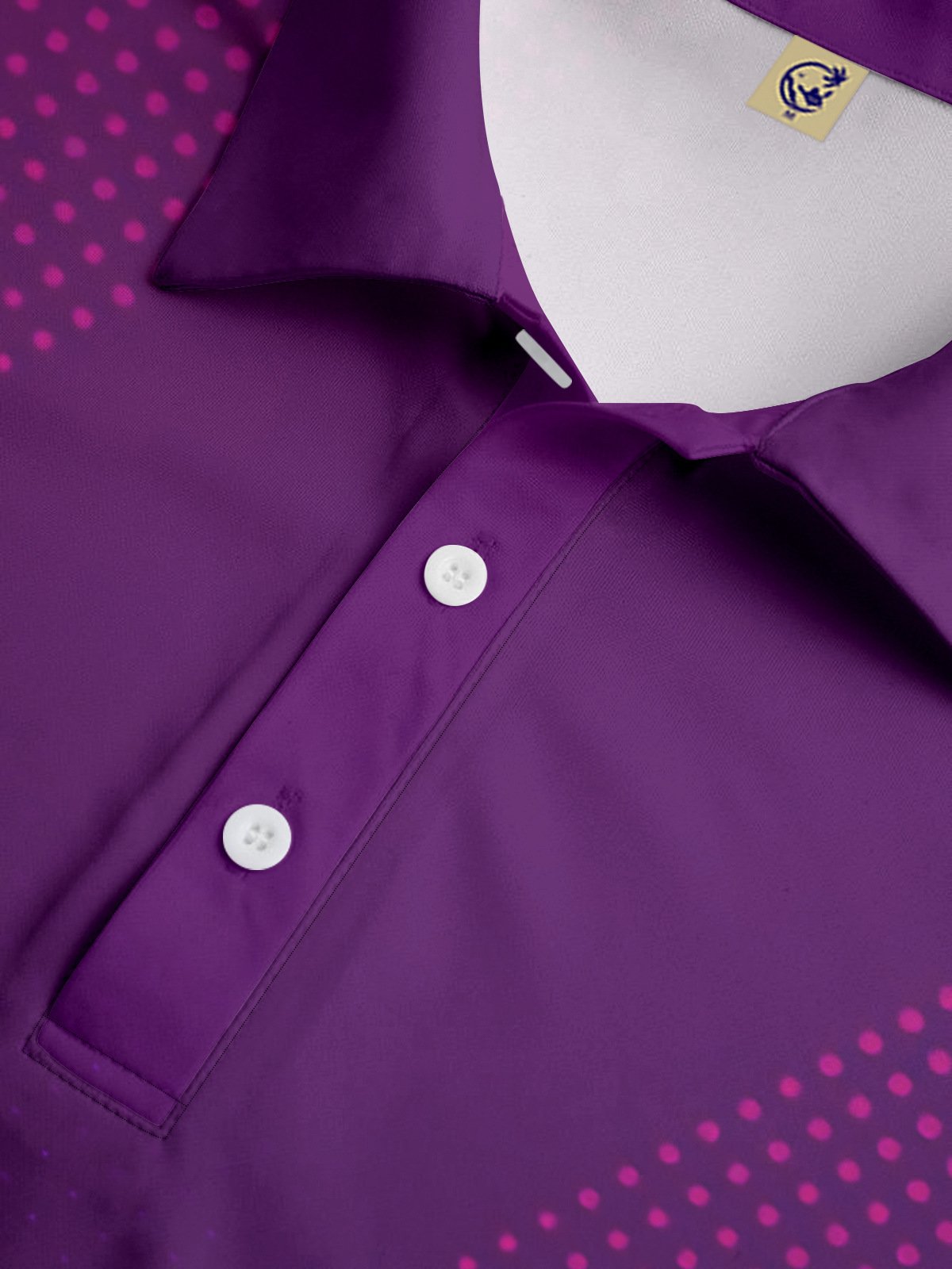Hardaddy Gradient Polka Dots Button Short Sleeve Polo Shirt