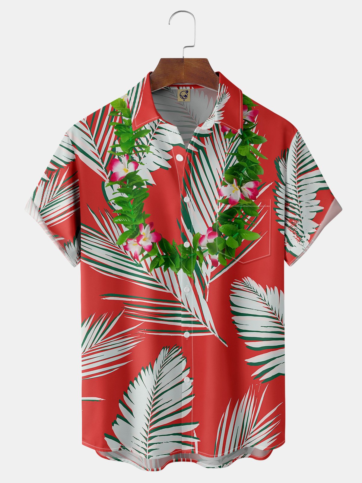 Floral Chest Pocket Short Sleeve Hawaiian Shirt