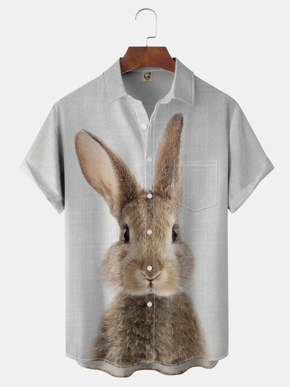 Easter Rabbit Chest Pocket Short Sleeve Shirt