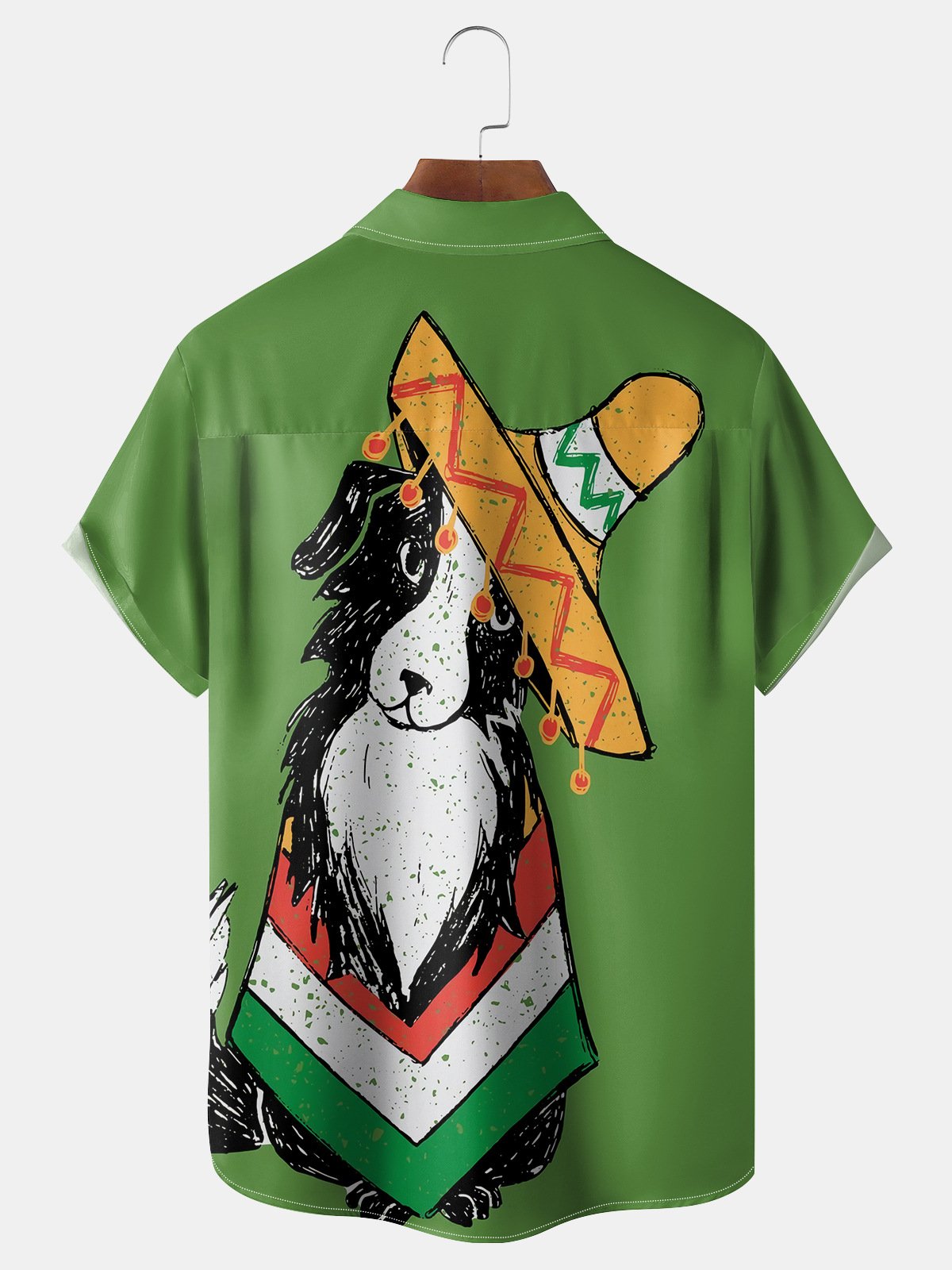 Dog Cinco De Mayo Chest Pocket Short Sleeve Shirt