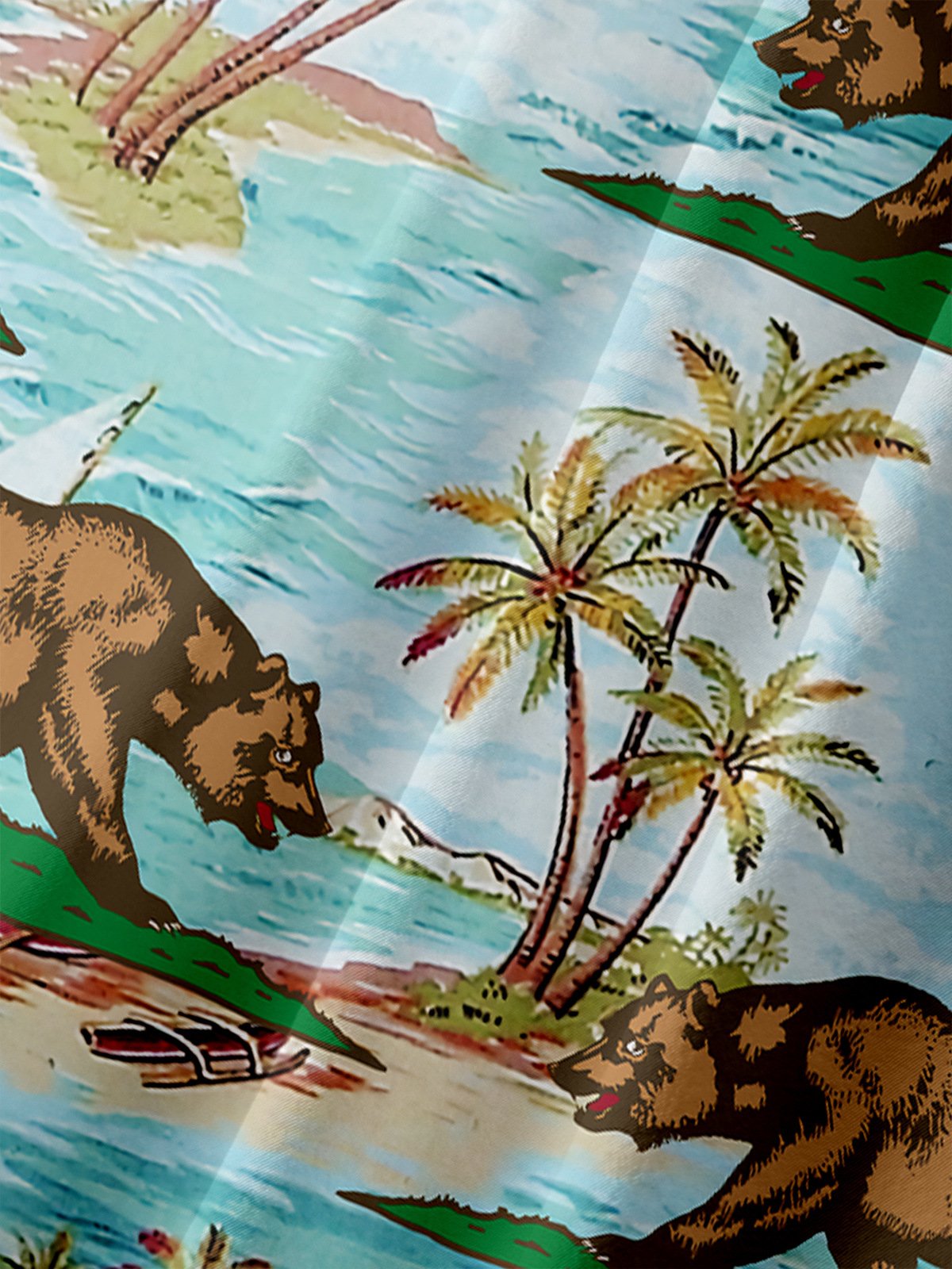 Grizzly Chest Pocket Short Sleeve Hawaiian Shirt
